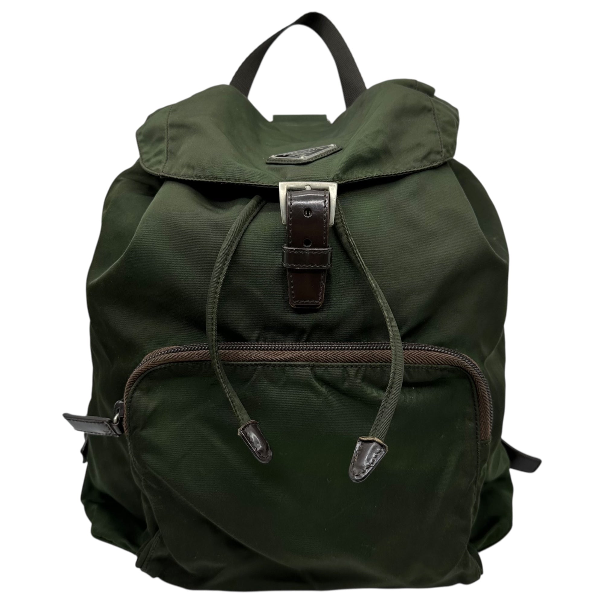 PRADA(プラダ) Triangle Plate Nylon Mini Backpack 三角 プレート ナイロン ミニ リュック カーキ