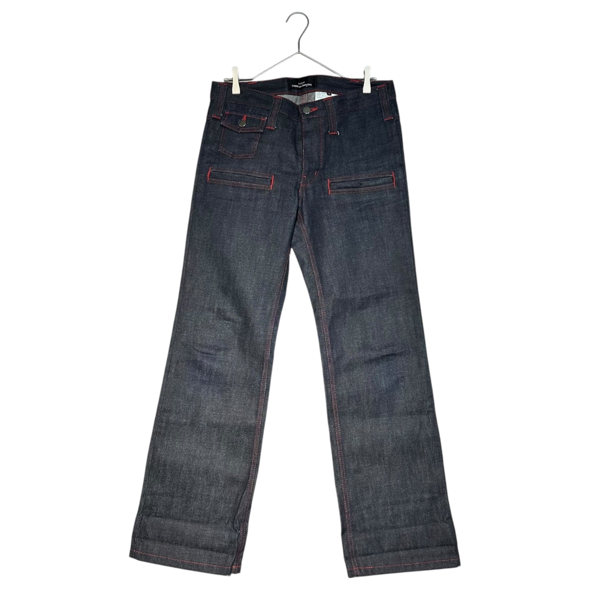 tricot COMME des GARCONS(トリココムデギャルソン) 08SS Red Stitch Straight Denim Pants レッドステッチ ストレート デニム パンツ TA-P031 M インディゴ×レッド AD2007