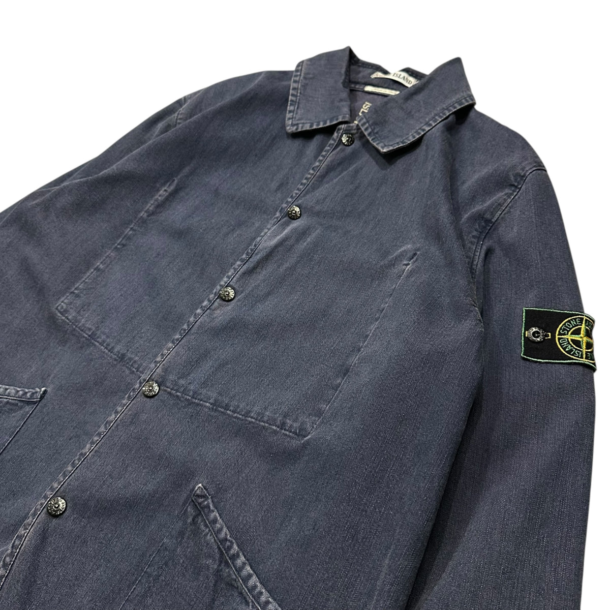 STONE ISLAND(ストーンアイランド) 1995SS Denim Coveralls ガーメントダイ デニム カバーオール 22154M06 L インディゴ 90's 90年代 ヴィンテージ グリーンエッジ