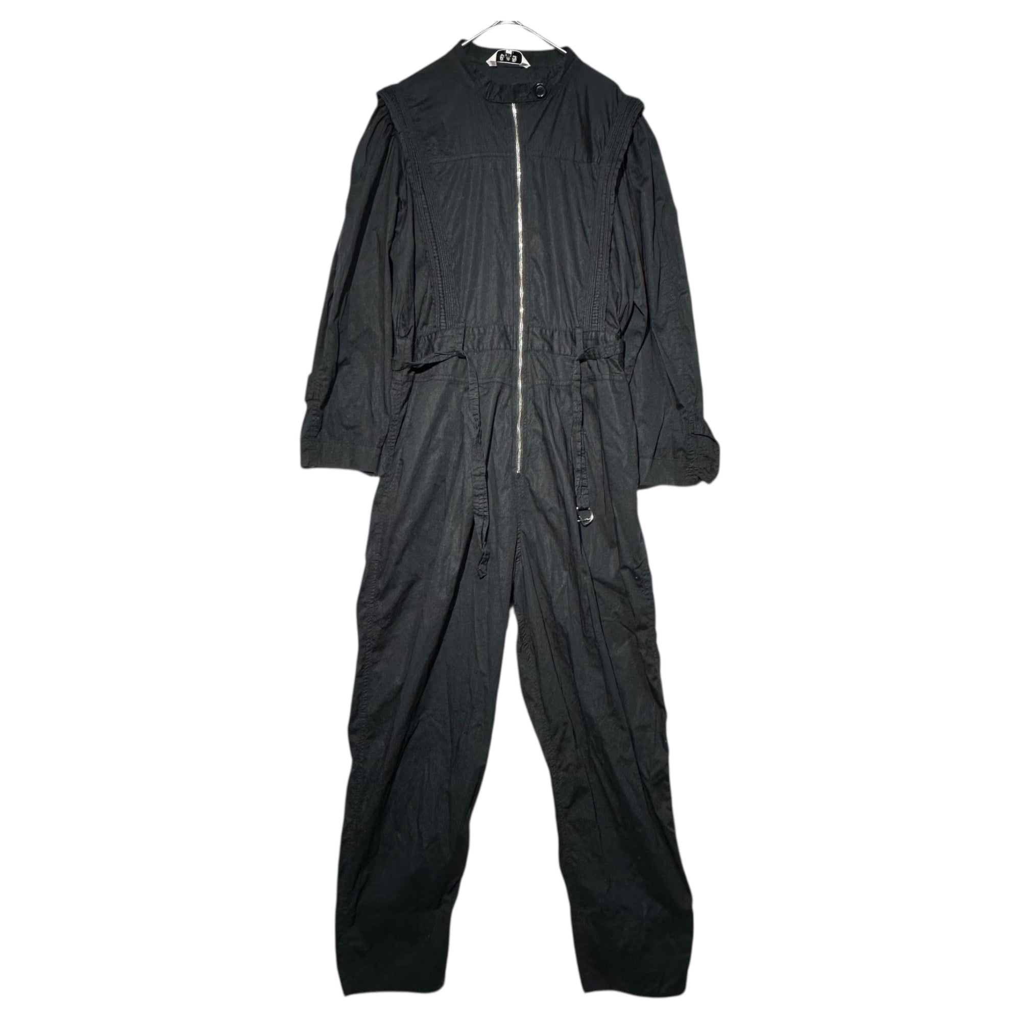sea NEW YORK(シーニューヨーク) Pleated-Line Long-Sleeve Jumpsuit プリーツ ライン 長袖 オールインワン 8(L) ブラック