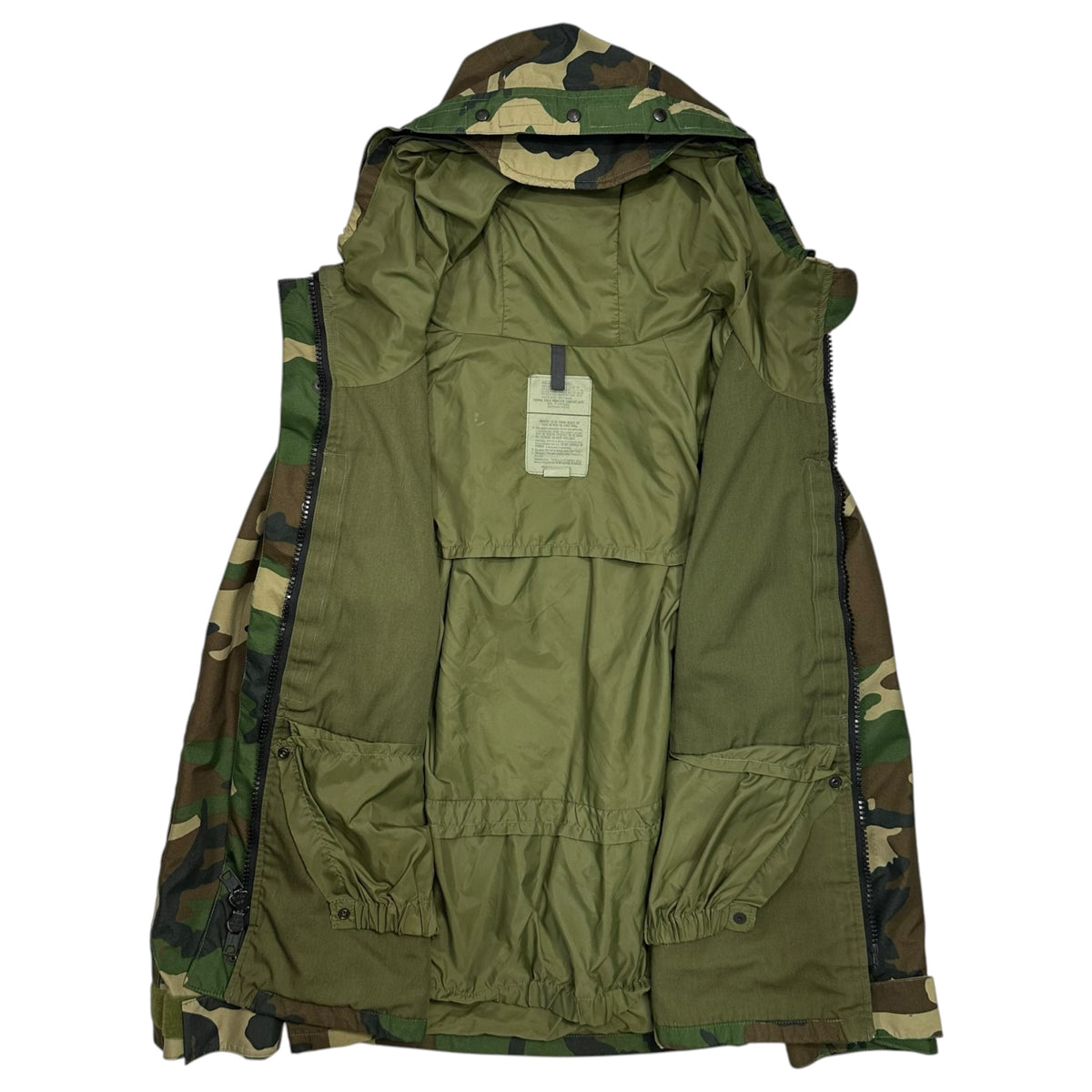 BARRIER WEAR(バリアーウェア) PARKA EXTENDED COLD WEATHER CAMOUFLAGE カモフラ マウンテン パーカー 8415-01-228-1315 MEDIUM-SHORT グリーン×ブラック ウッドランド 迷彩 ジャケット