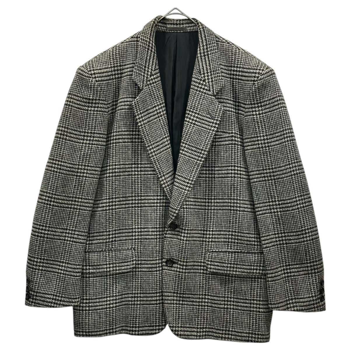 COMME des GARCONS HOMME(コムデギャルソンオム) 1980's Houndstooth Tweed 2B Jacket 千鳥格子 ツイード 2B ジャケット HJ-05048 S グレー×ブラック 80年代 テーラード