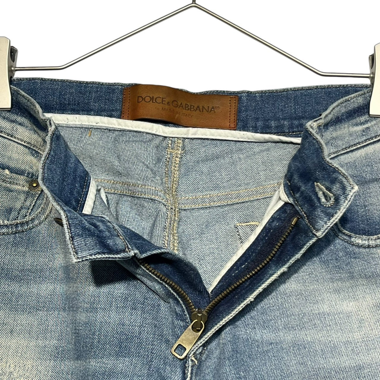 DOLCE&GABBANA(ドルチェ&ガッバーナドルガバ) Distressed stretch denim pants ダメージ加工 ストレッチ デニム パンツ G6QJLD G8T26 50(XL程度) インディゴ