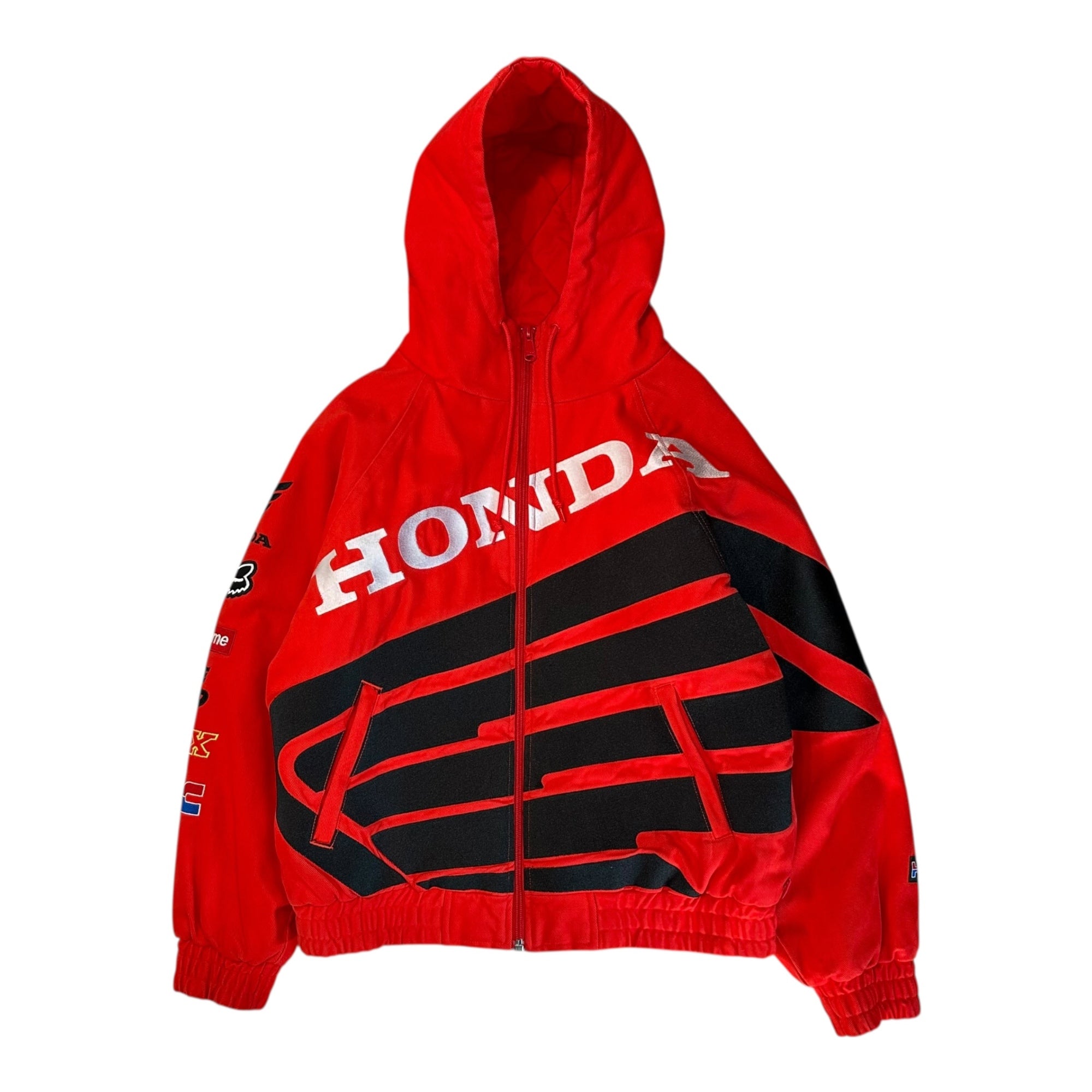 SUPREME(シュプリーム) 19AW Honda Fox Racing Puffy Zip Up Jacket ホンダ フォックス レーシング フーデッド ジップアップ ジャケット S レッド 19FW
