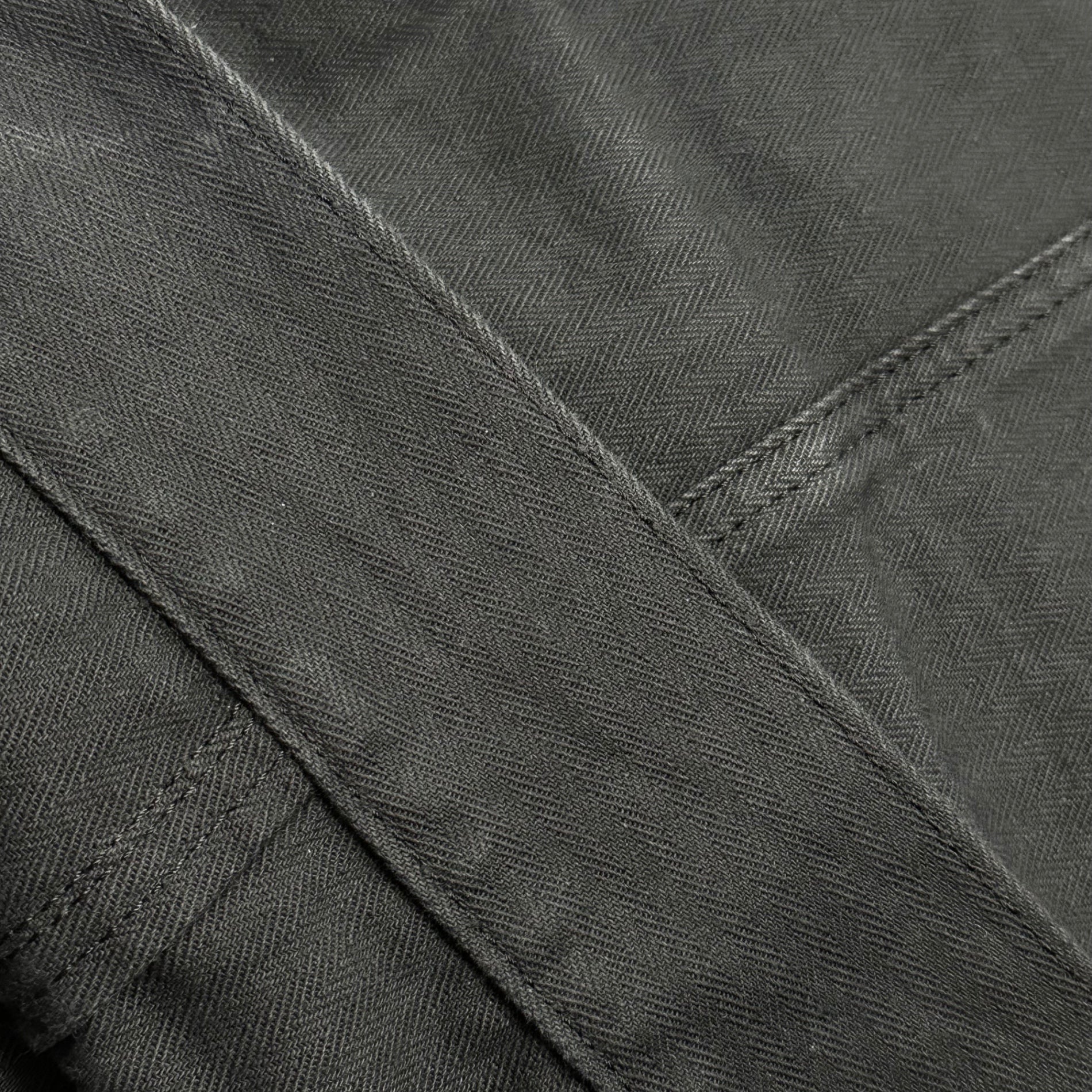 REMAKE(個人製作品) Vintage Herringbone Fabric 2nd Type JKT ヴィンテージヘリンボーン生地 セカンド トラッカー ジャケット 表記無(XL程度) ブラック ユーロ生地、ボタン、糸使用