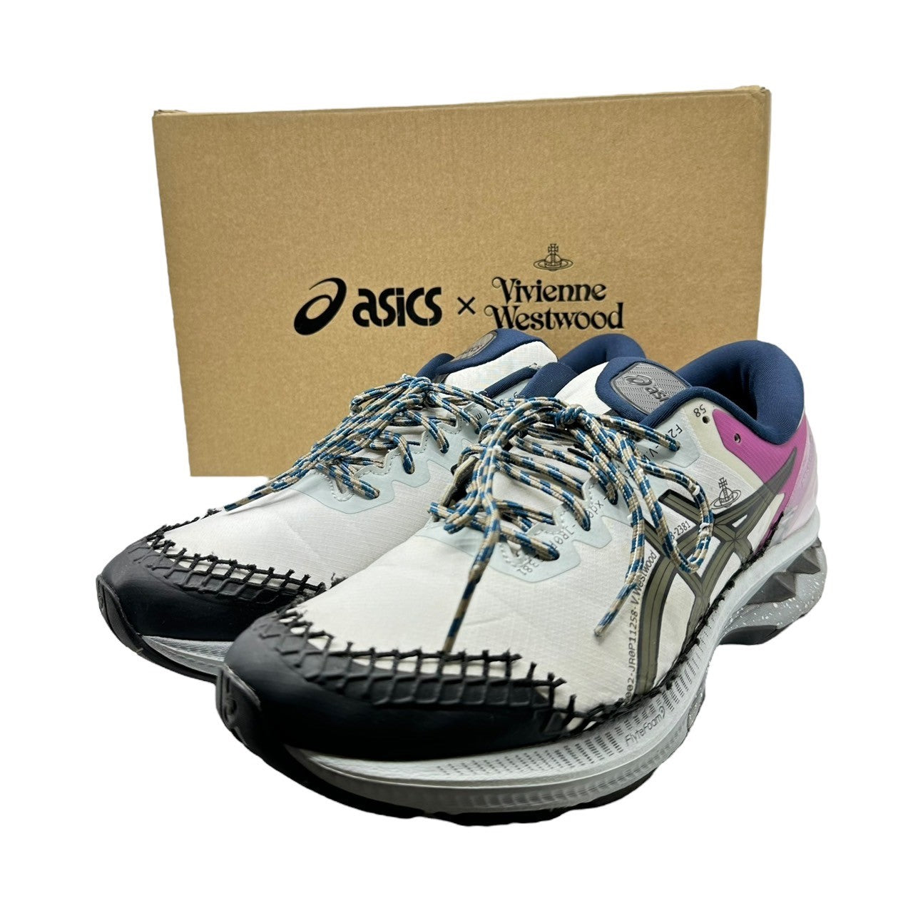 asics×Vivienne Westwood(アシックス×ヴィヴィアンウエストウッド) Deconstructed Gel-Kayano 27 ゲル カヤノ 1201A116-101 27.5cm ホワイト×ピンク ローカット スニーカー コラボ 箱付