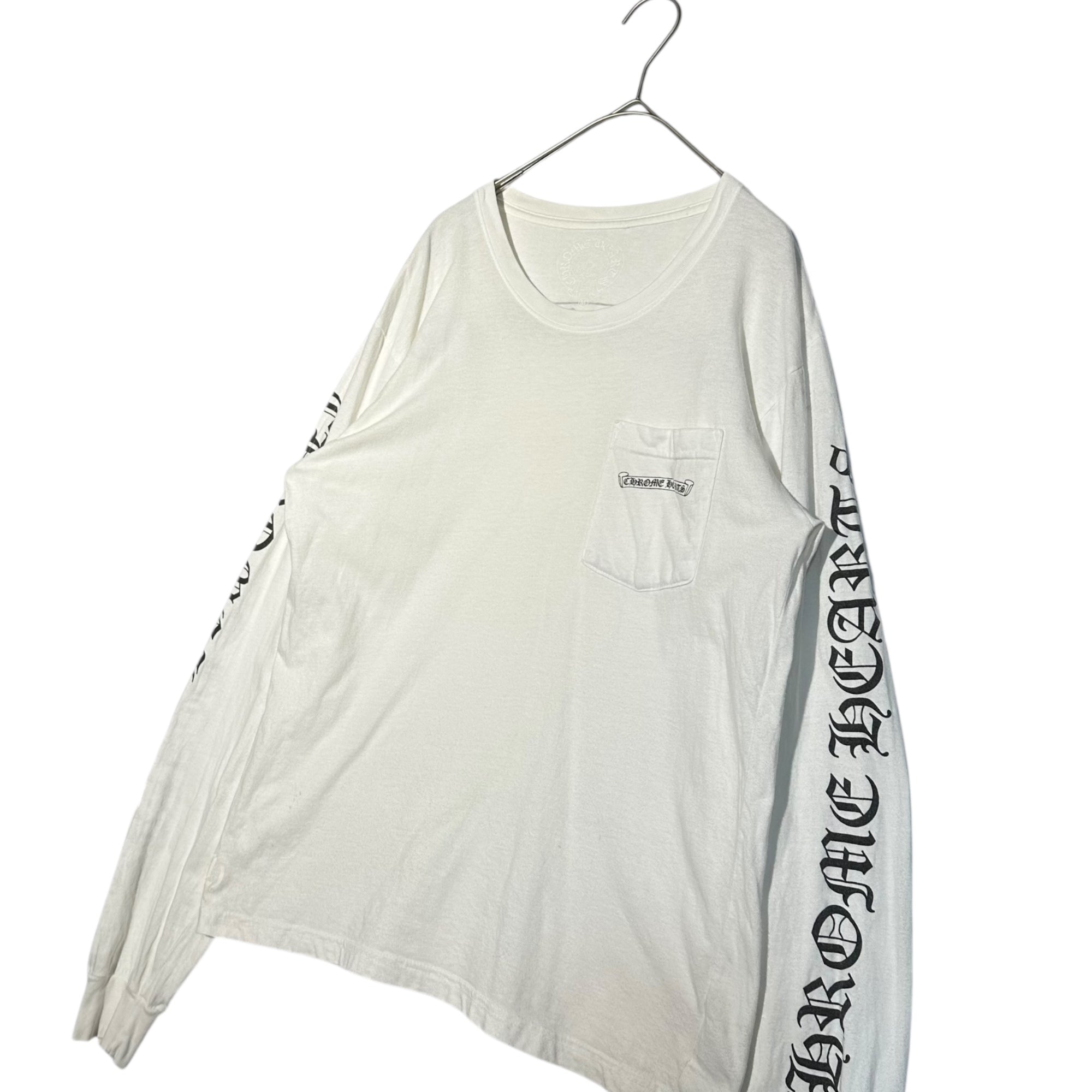CHROME HEARTS(クロムハーツ) Scroll Label L/S T-Shirt スクロール ラベル 長袖 Tシャツ M ホワイト クロムハーツジャパンタグ