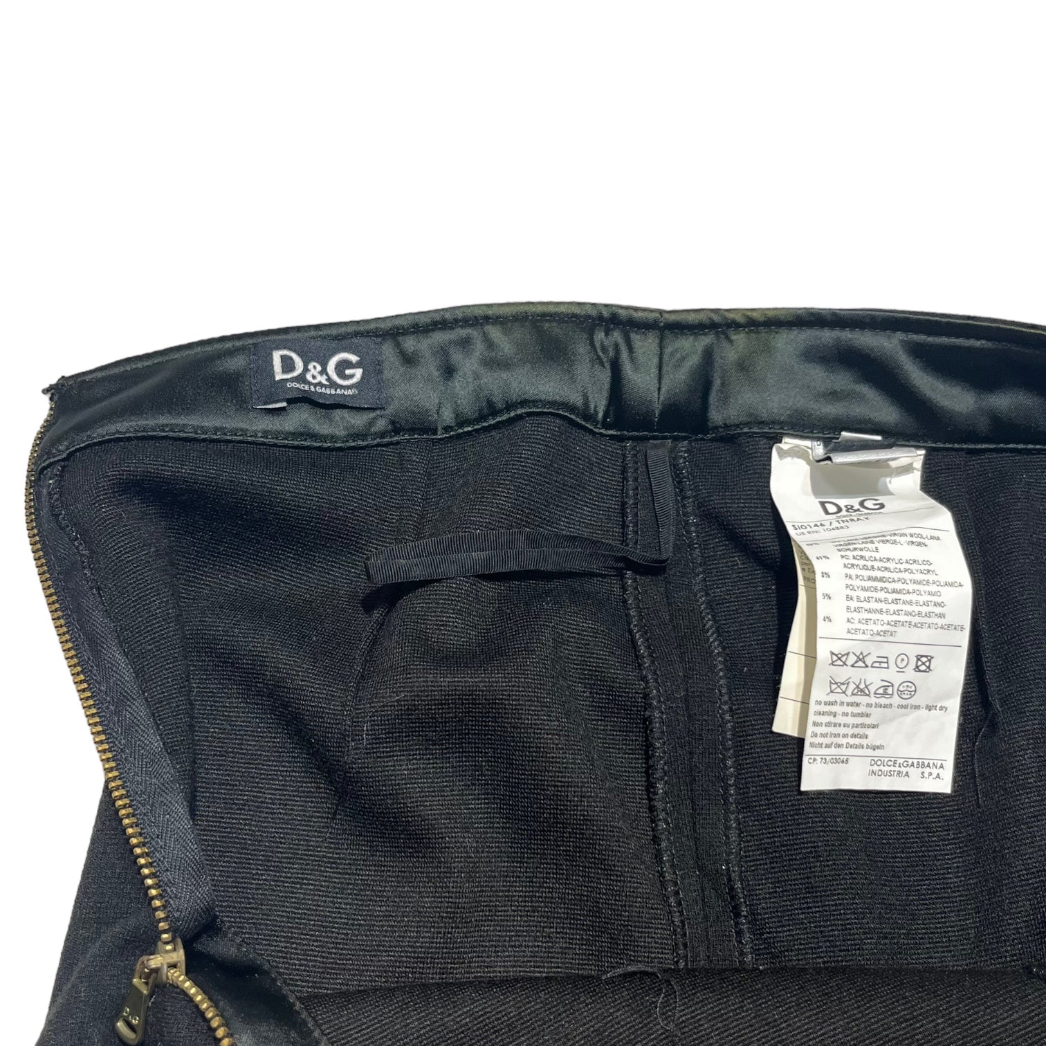 D&G DOLCE&GABBANA(ディーアンドジードルチェ&ガッバーナ) 00's Ruffle hem tight skirt 裾フリル タイトスカート 40(L程度) ブラック