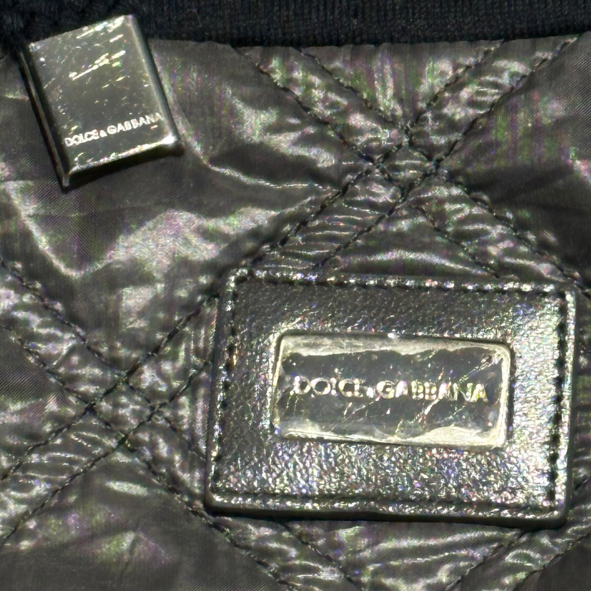 DOLCE&GABBANA(ドルチェ&ガッバーナドルガバ) Mixed-material quilted pullover hoodie 異素材 キルティング 切替 プルオーバー パーカー G9CS5T / G7ZNQ 52(XL程度) ブラックグレー