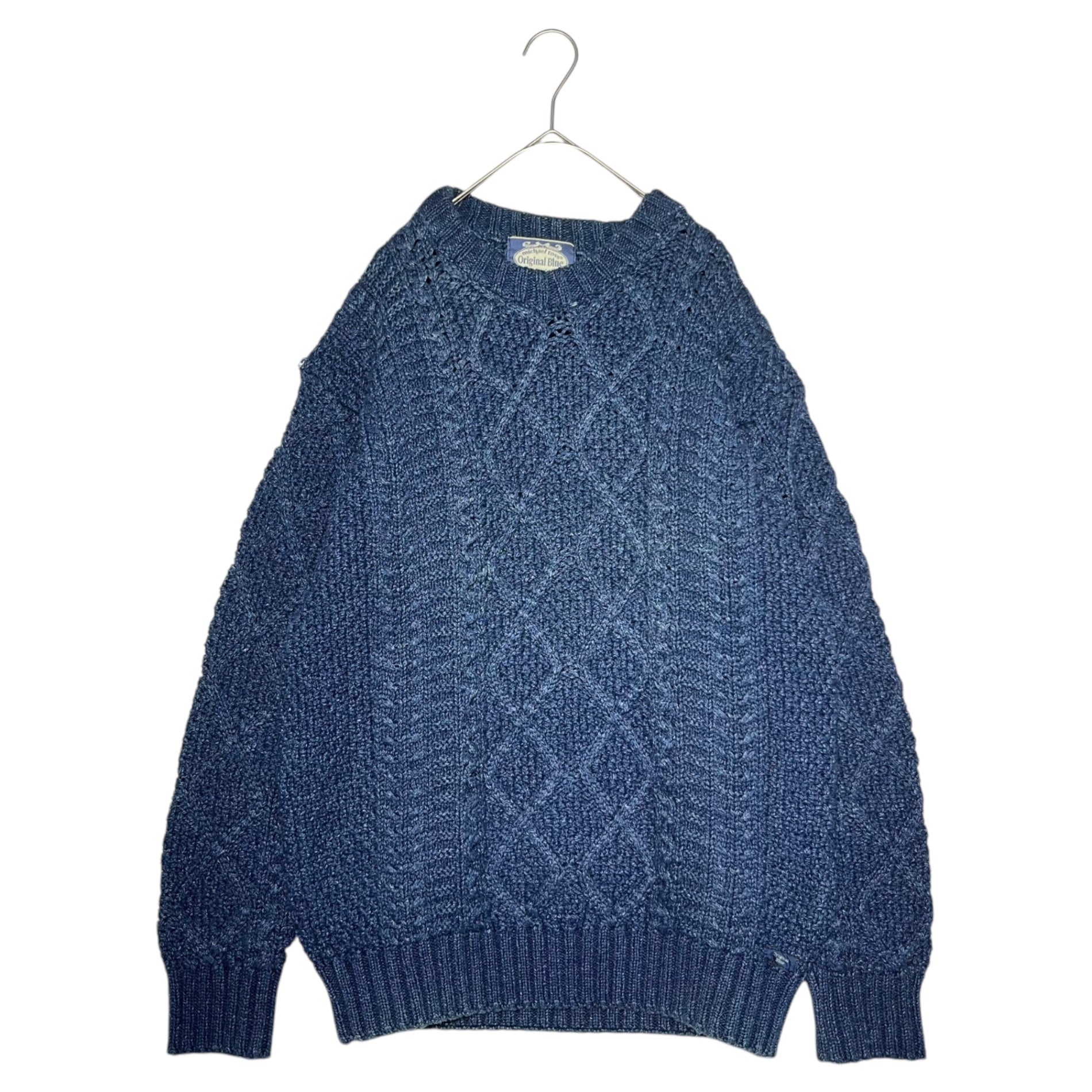 Original Blues (オリジナルブルース) 90's~ ARAN CABLE アラン ケーブル クルーネック ニット 5 ネイビー 90年代~ 当時物 イングランド製