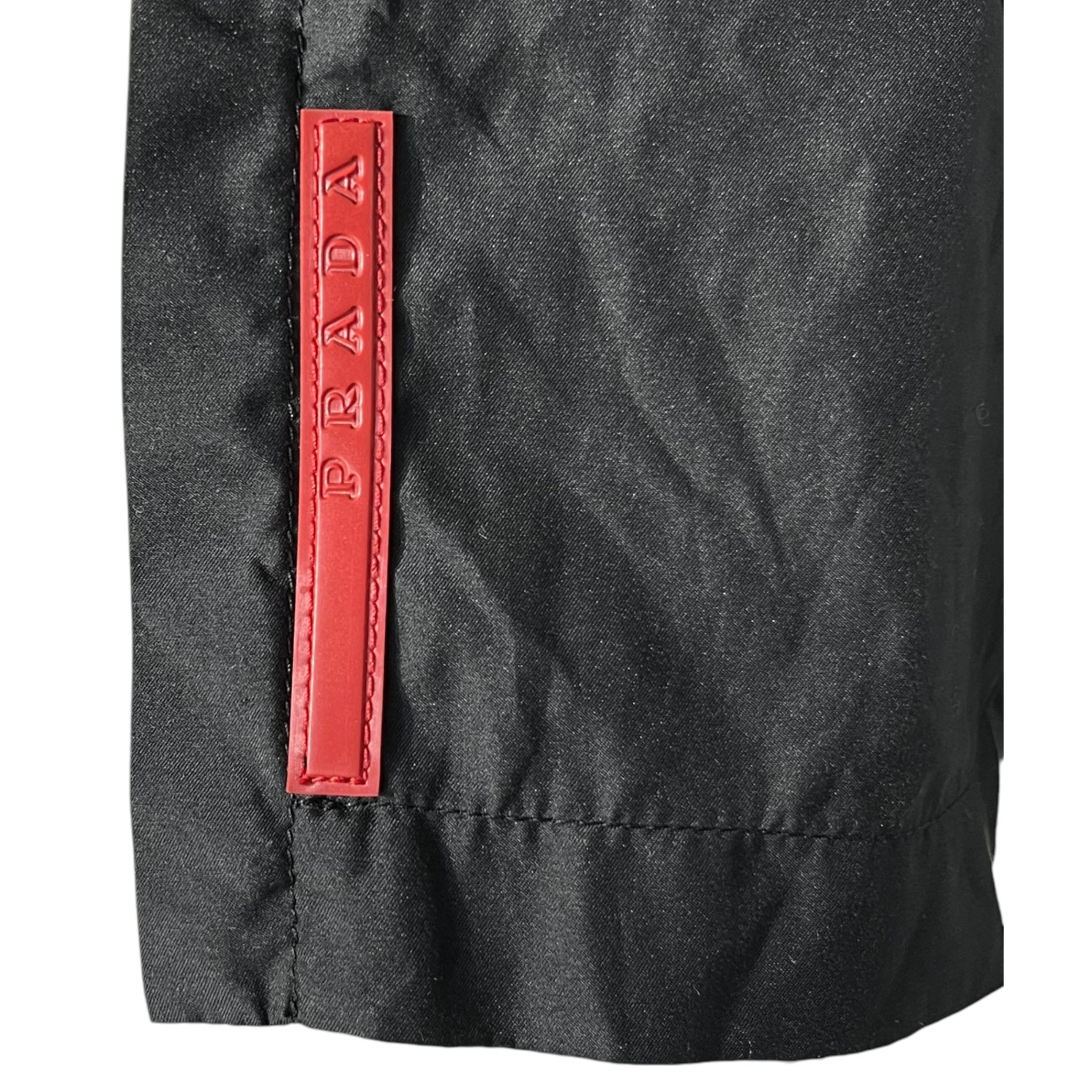 PRADA SPORT(プラダスポーツ) 00's Hem zip logo tech pants 裾 ジップ ロゴ テック パンツ 48(M程度) ブラック Y2K トラック ジャージ