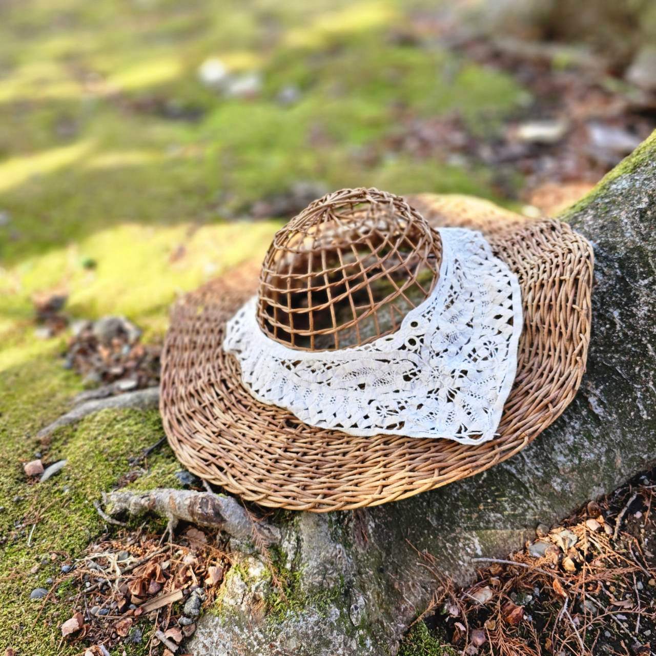 Euro vintage(ヨーロッパヴィンテージ) cotton neck collar コットンのつけ襟(被りタイプ) ベージュ(後染め)