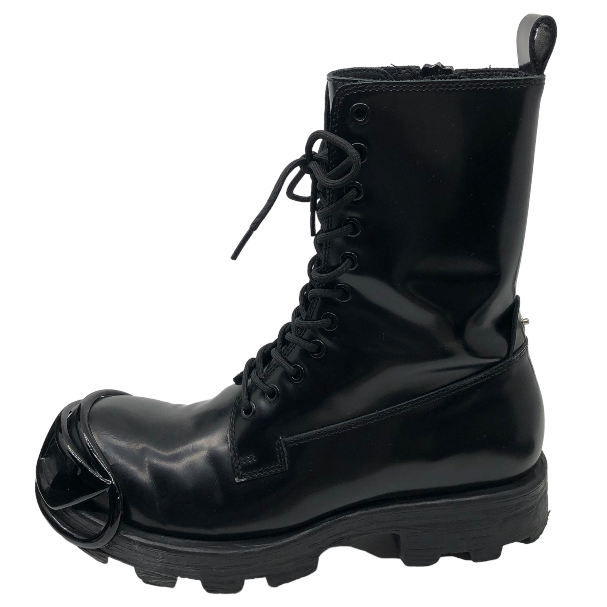 DIESEL(ディーゼル) D-Hammer Bt D D ロゴ ハンマー ブーツ 27cm ブラック レザー レースアップ サイドジップ