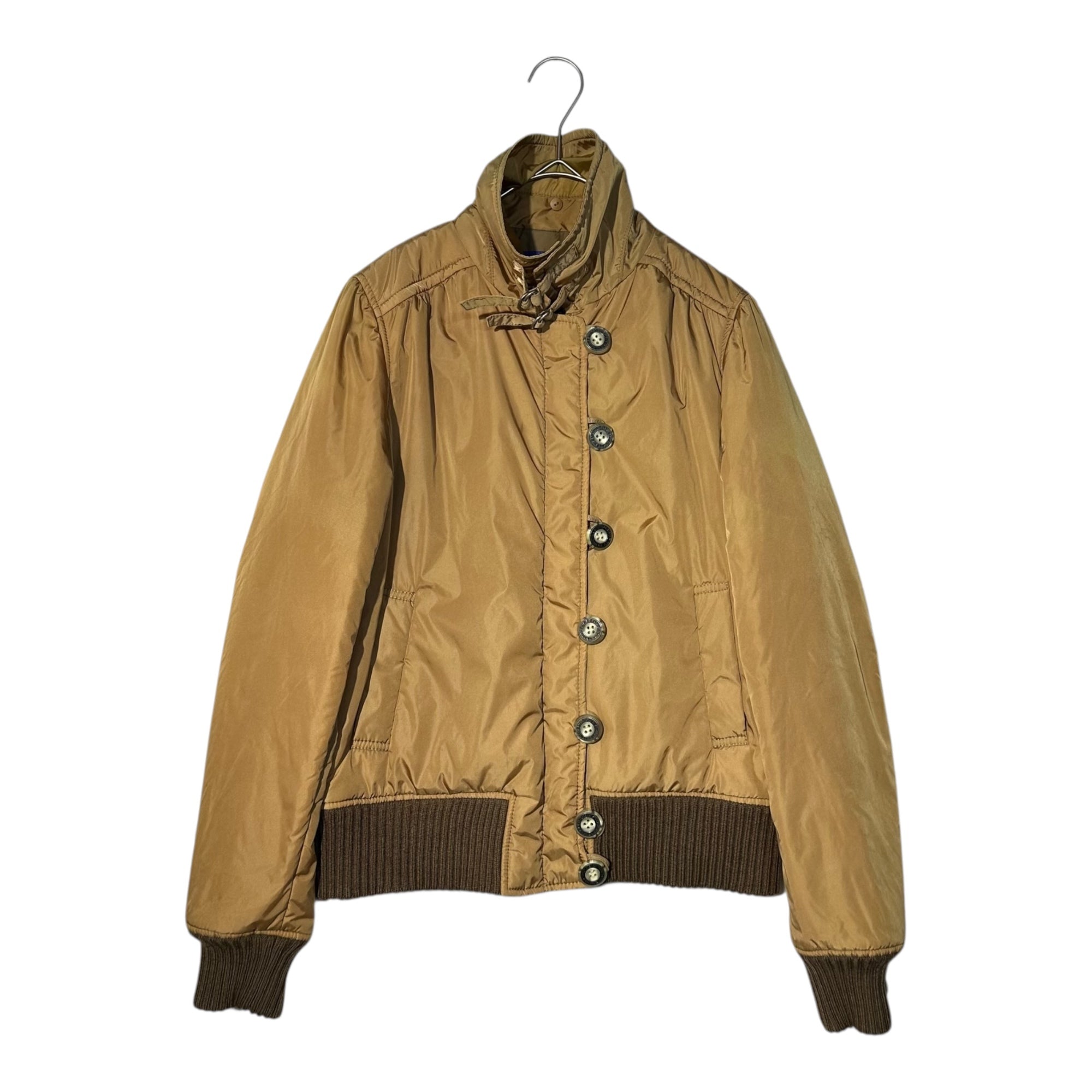BURBERRY BLUE LABEL(バーバリーブルーレーベル) Cotton ribbed jacket 中綿 リブ ジャケット FCF50-598-50 38(M程度) ブラウン