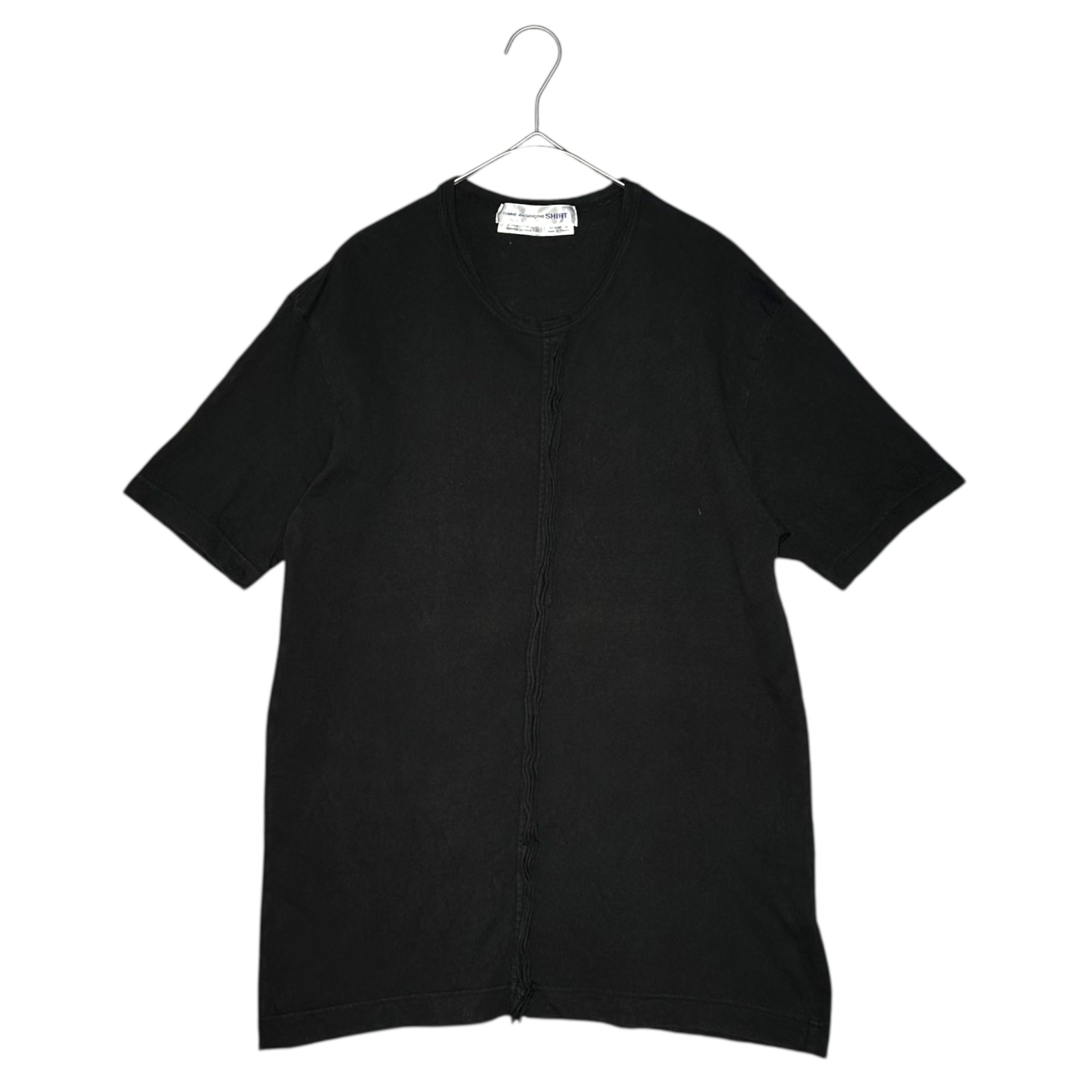 COMME des GARCONS SHIRT(コムデギャルソンシャツ) 90's Center Pleats Crew Neck T-Shirt 90年代 センター プリーツ クルーネック Tシャツ S ブラック