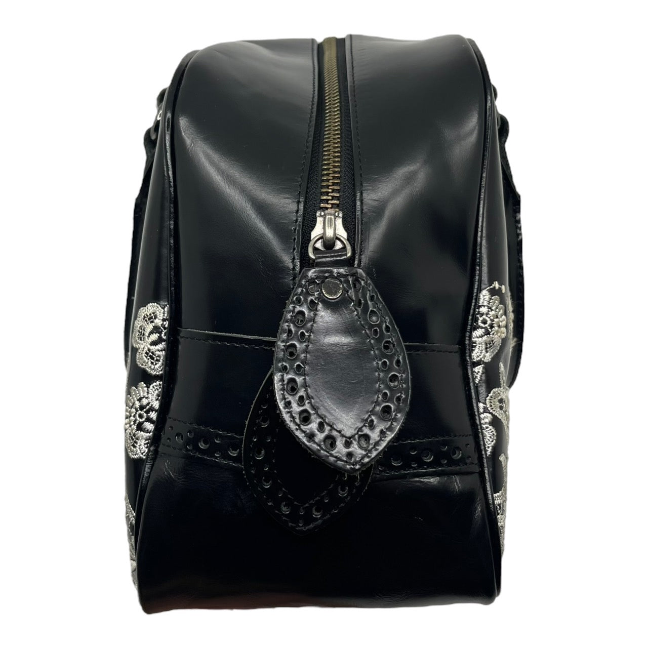 COMME des GARCONS JUNYA WATANABE(コムデギャルソンジュンヤワタナベ) レースハンドバッグ/カウレザー/牛革 JS-K202 ブラック×ホワイト