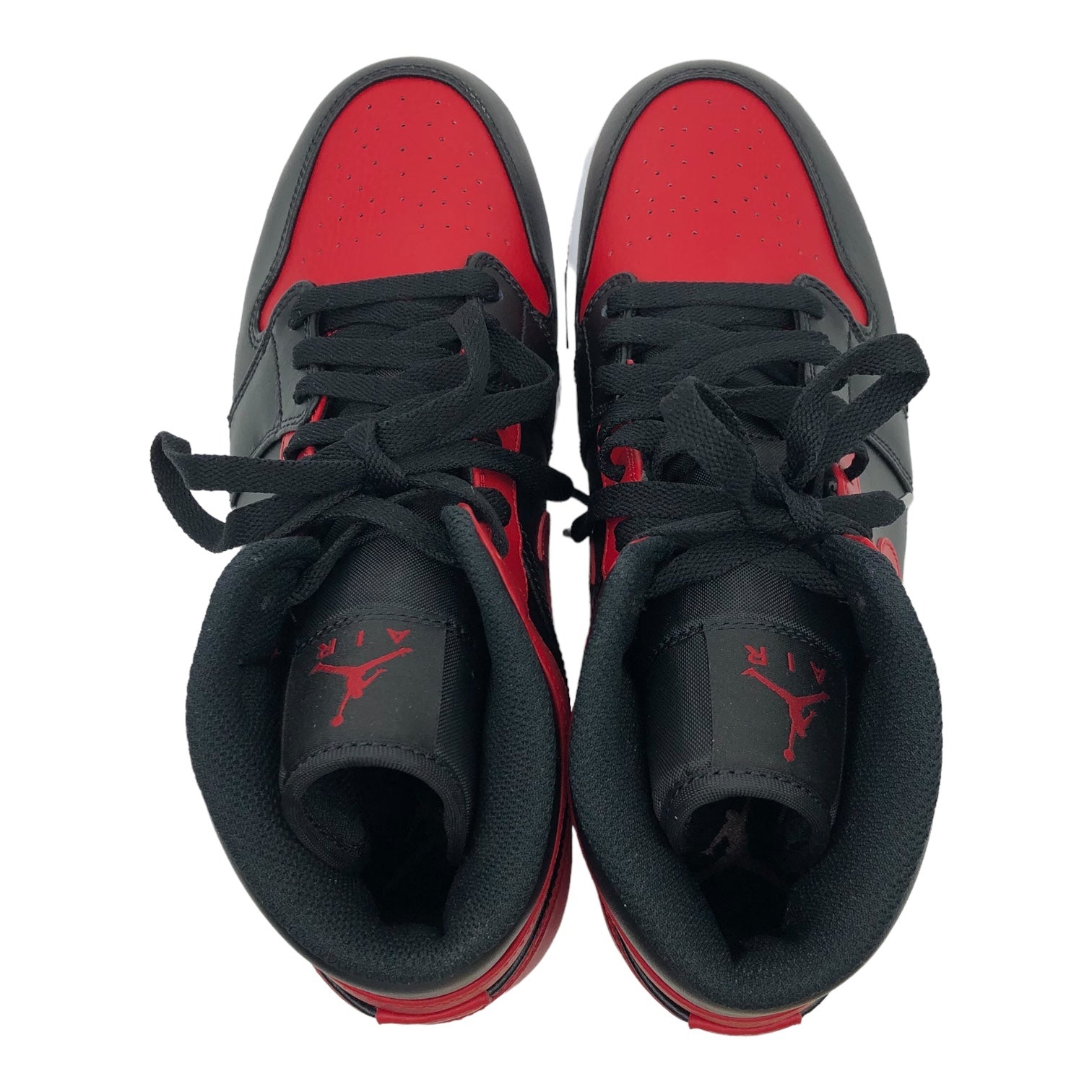 NIKE(ナイキ) Air Jordan 1 Mid "Bred" エア ジョーダン 1 ミッド ブレッド 554724-074 26cm ブラック×レッド スニーカー