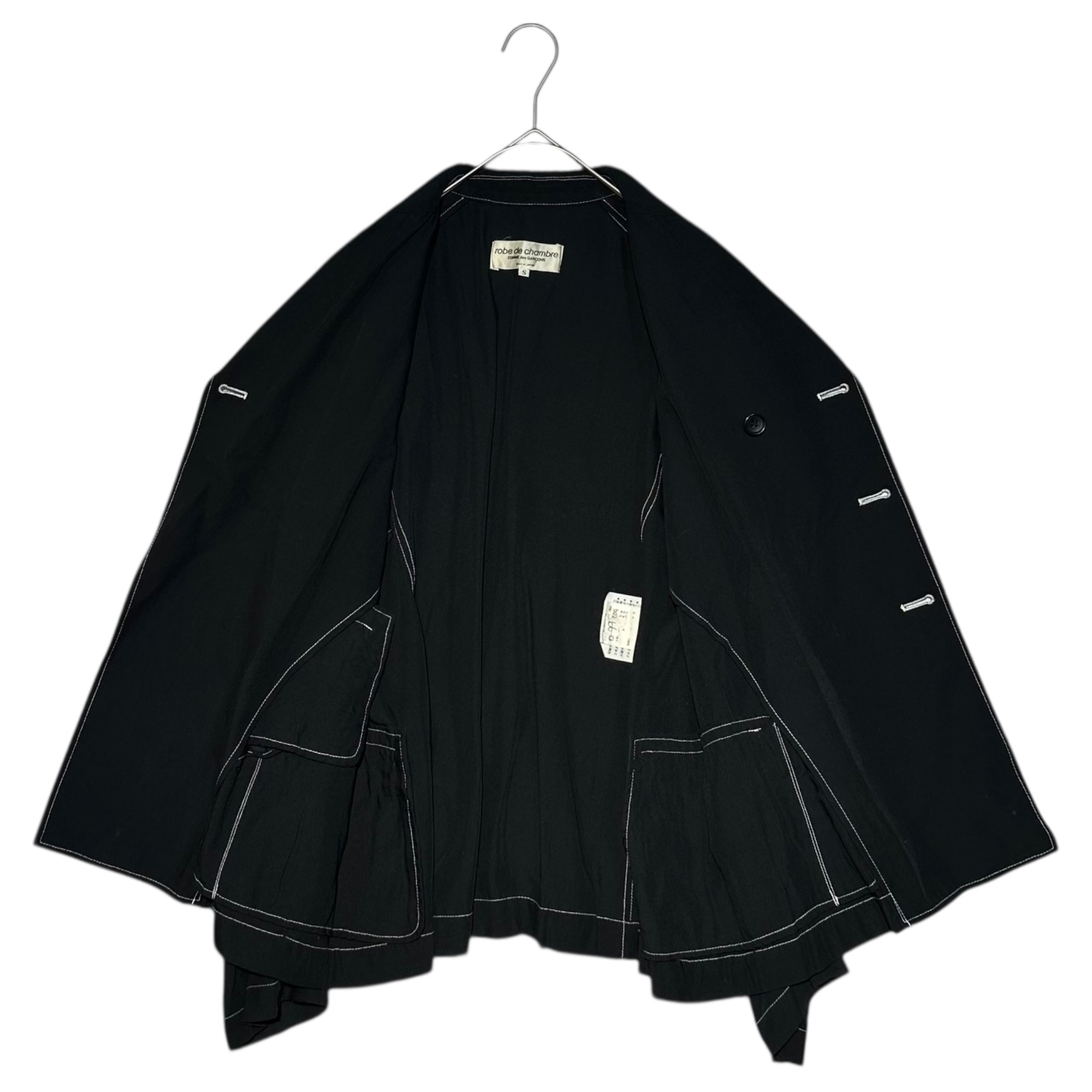 robe de chambre COMME des GARCONS(ローブドシャンブルコムデギャルソン) 98SS Stitch Double-Breasted Tailored Jacket ステッチ ダブル ブレスト テーラード ジャケット RJ-10016S S ブラック AD1997 アーカイブ ヴィンテージ 90's 90年代
