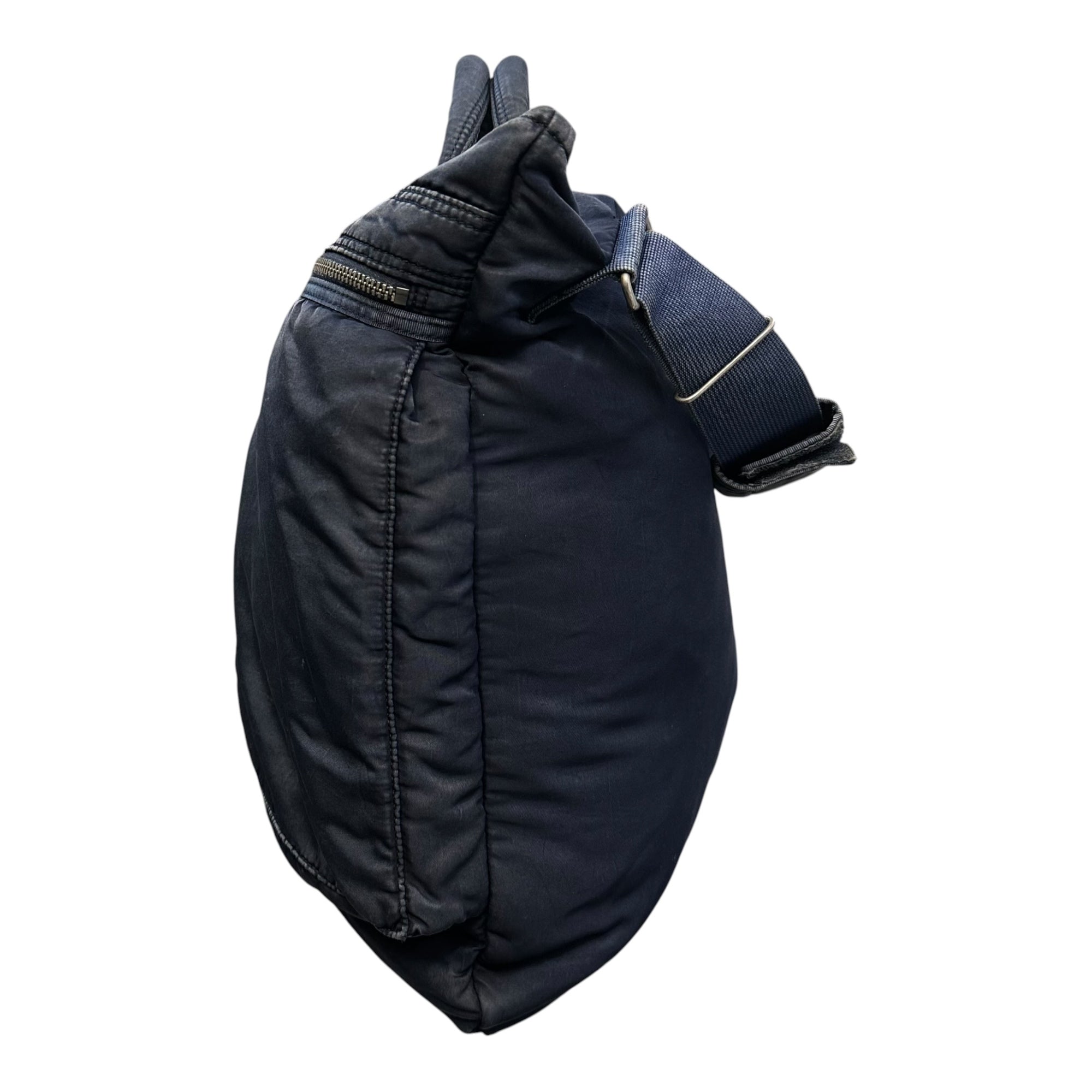 Porter Classic(ポータークラシック) SUPER NYLON HELMET CASE L スーパー ナイロン ヘルメット ヘース CP-015-191 L ブルー 2WAY ショルダー バッグ ヴィンテージ加工