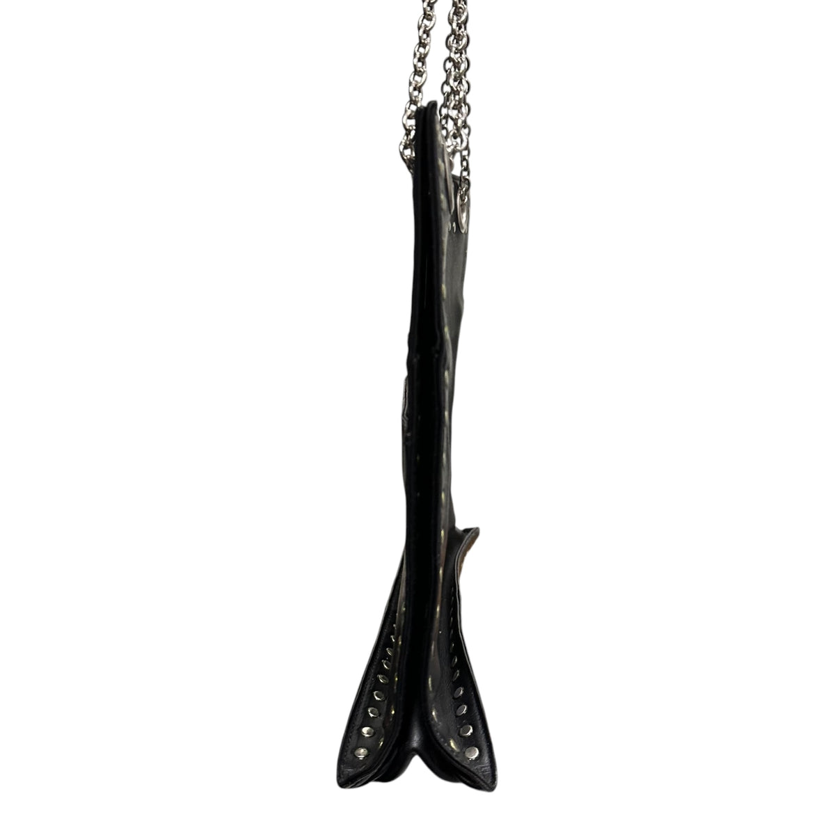 Y's(ワイズ) Leather Stud Double-Chain Shoulder Bag レザー スタッズ ダブル チェーン ショルダーバッグ YR-121-771 ブラック