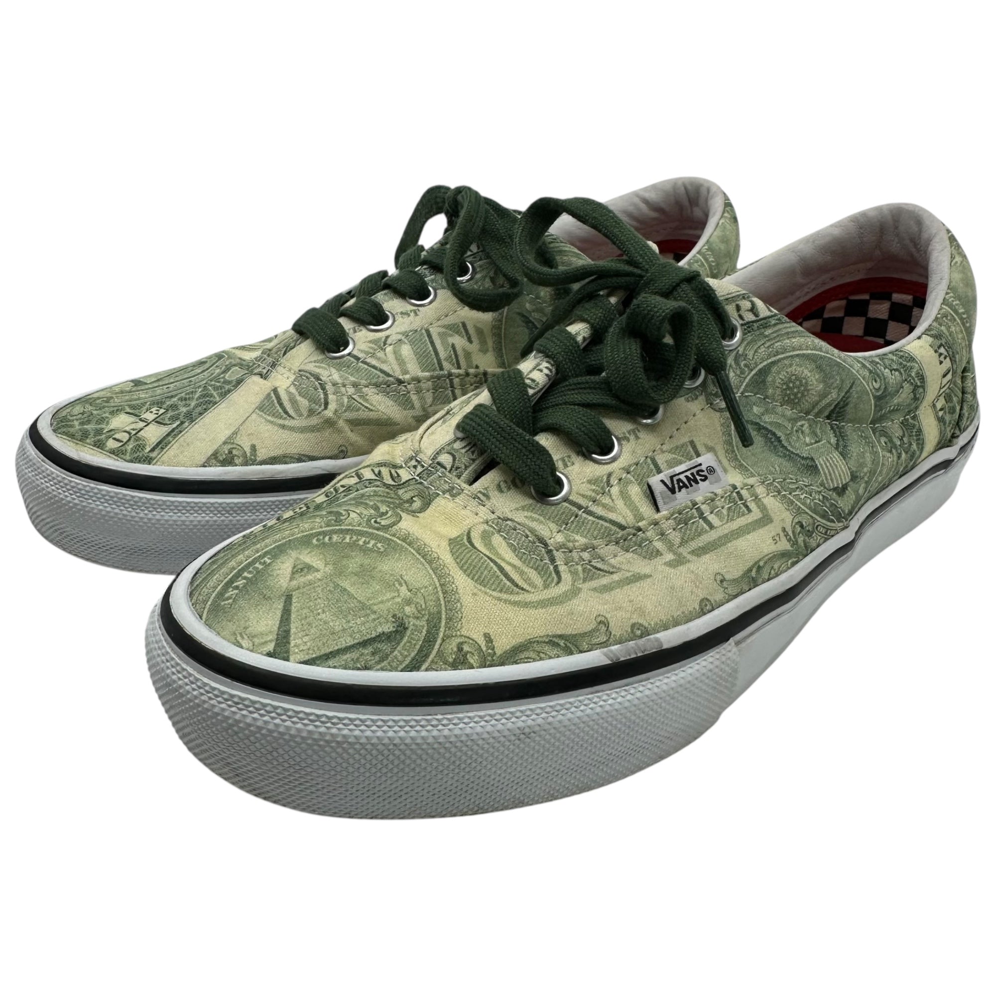 SUPREME×VANS(シュプリーム×ヴァンズ) SKATE ERA DOLLAR BILL GREEN エラ ダラー ビル グリーン 721454 27.5cm グリーン バンズ コラボ