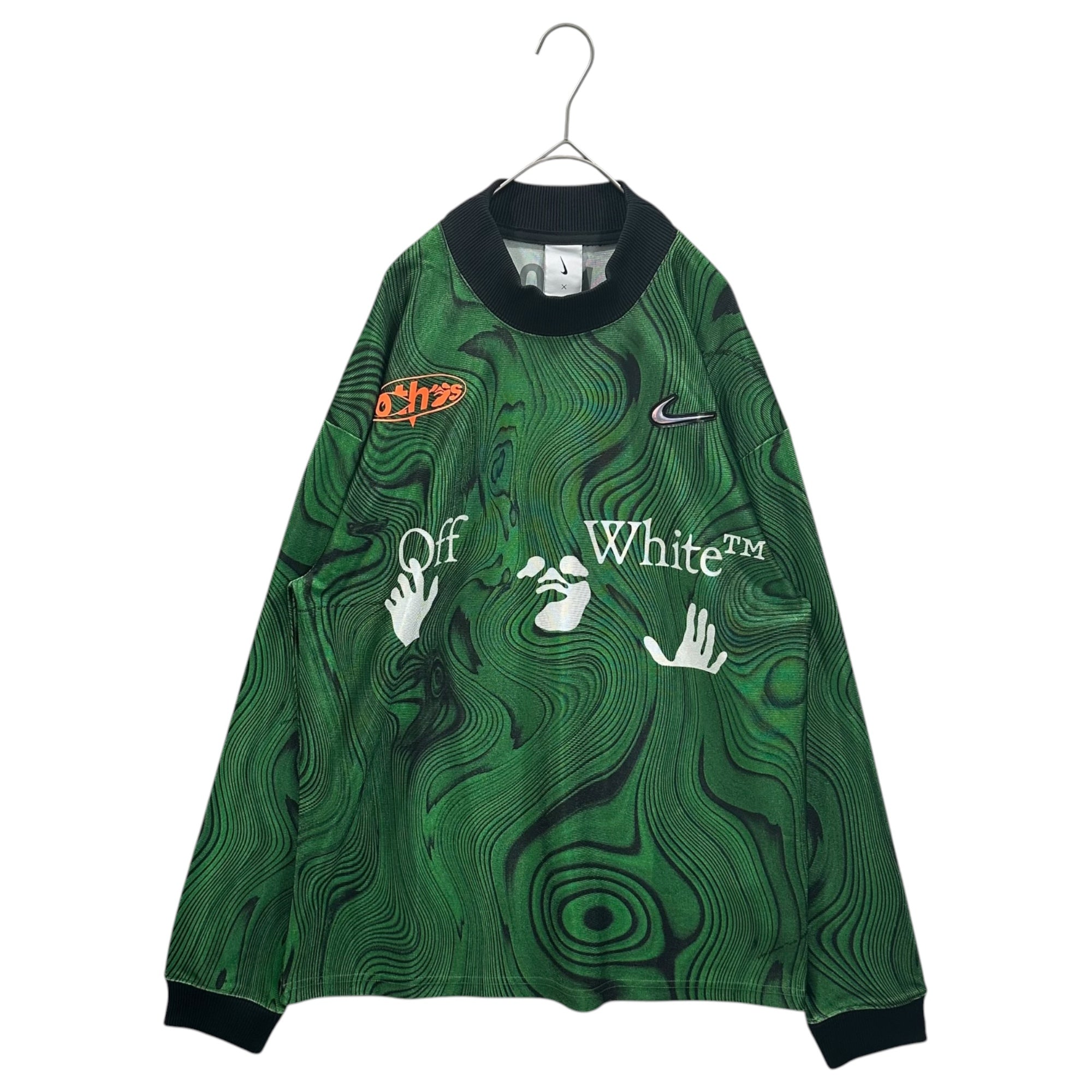 NIKE×Off-White(ナイキ×オフホワイト) Allover Print Jersey オールオーバー プリント ユニフォーム FQ0998-389 S グリーン 長袖 ゲームシャツ
