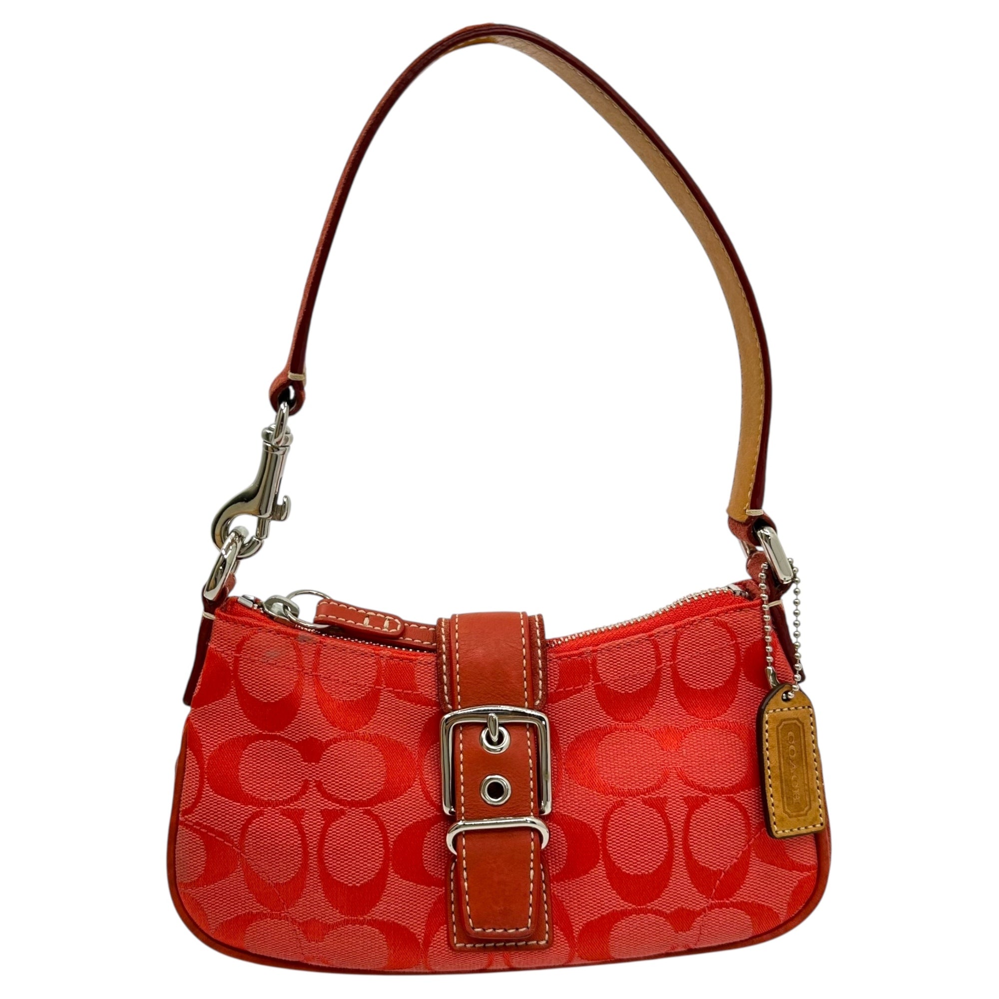 COACH(コーチ) Signature Mini One-Shoulder Bag シグネチャー キャンバス スウェード レザー ミニ ワンショルダー バッグ 6362 ピンク 肩掛け アクセサリー ポーチ