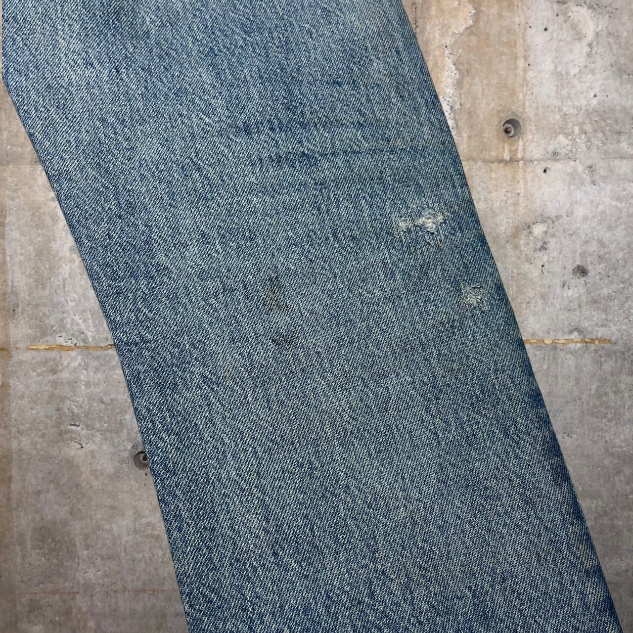 Levi's(リーバイス) 70~80's再構築デニムパンツ/リメイクデニムパンツ/パッチワーク W28程度 ブルー 裏ボタン524 紙タグ