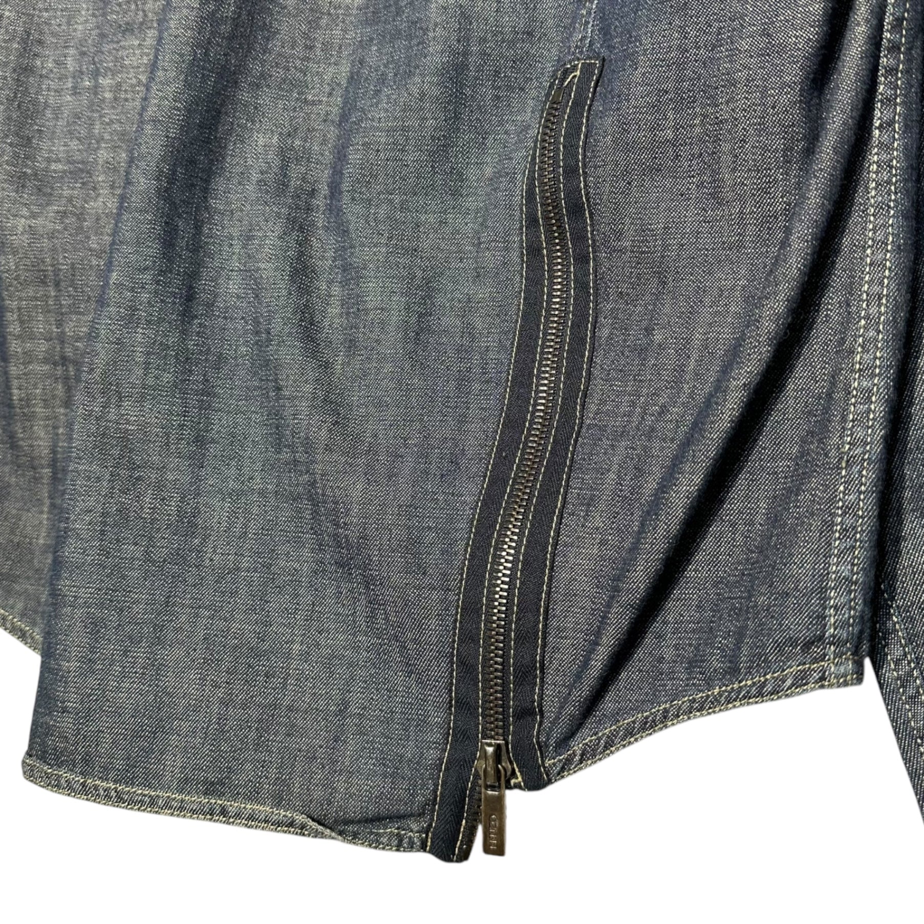 KENZO HOMME(ケンゾーオム) 90’s Archive hunting pocket denim shirt アーカイブ ハンティング ポケット デニム シャツ L インデイゴ×ベージュ 90年代