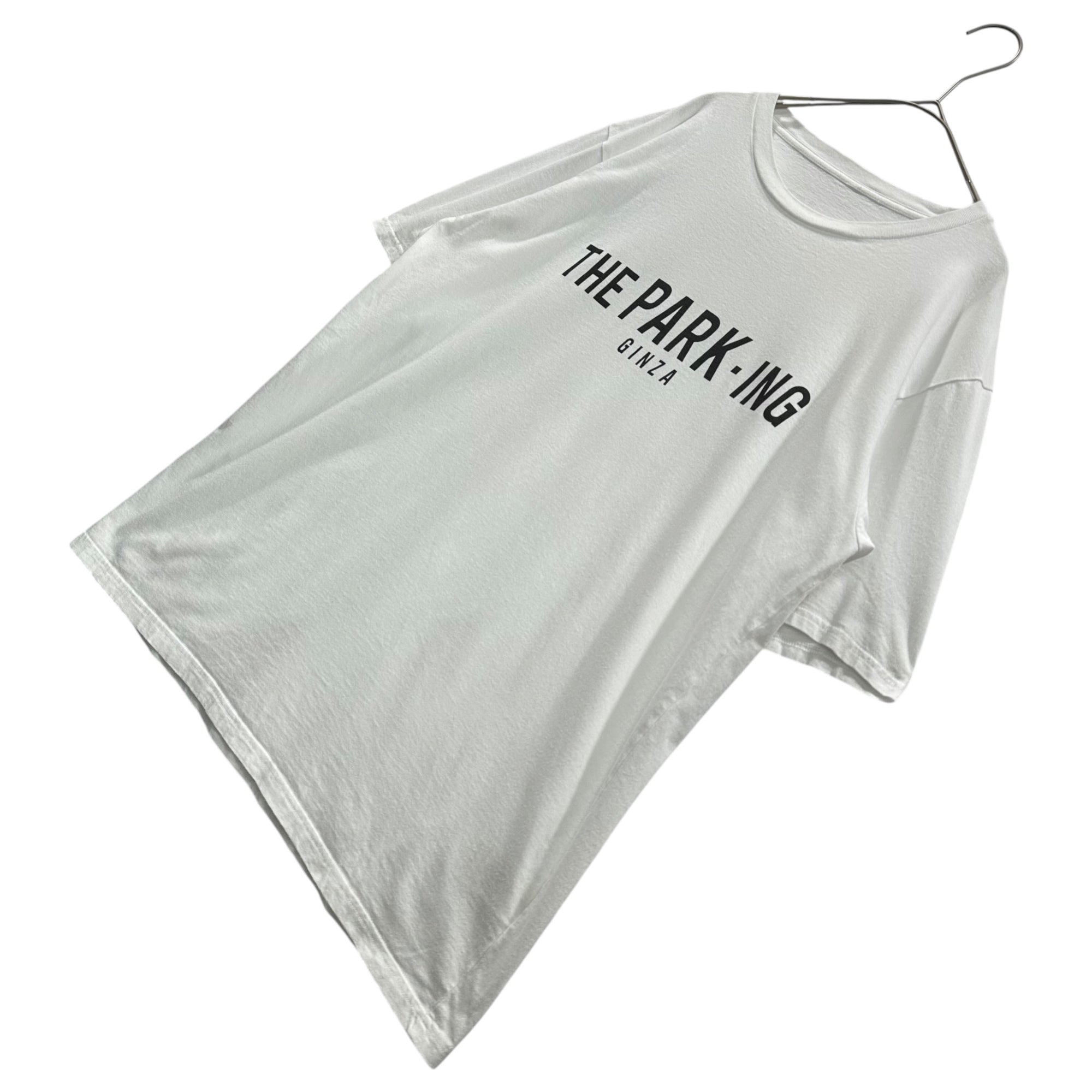 THE PARK・ING GINZA(ザパーキング・銀座) Front logo print s/s T-shirt フロント ロゴ プリント 半袖 Tシャツ 21290 L ホワイト×ブラック