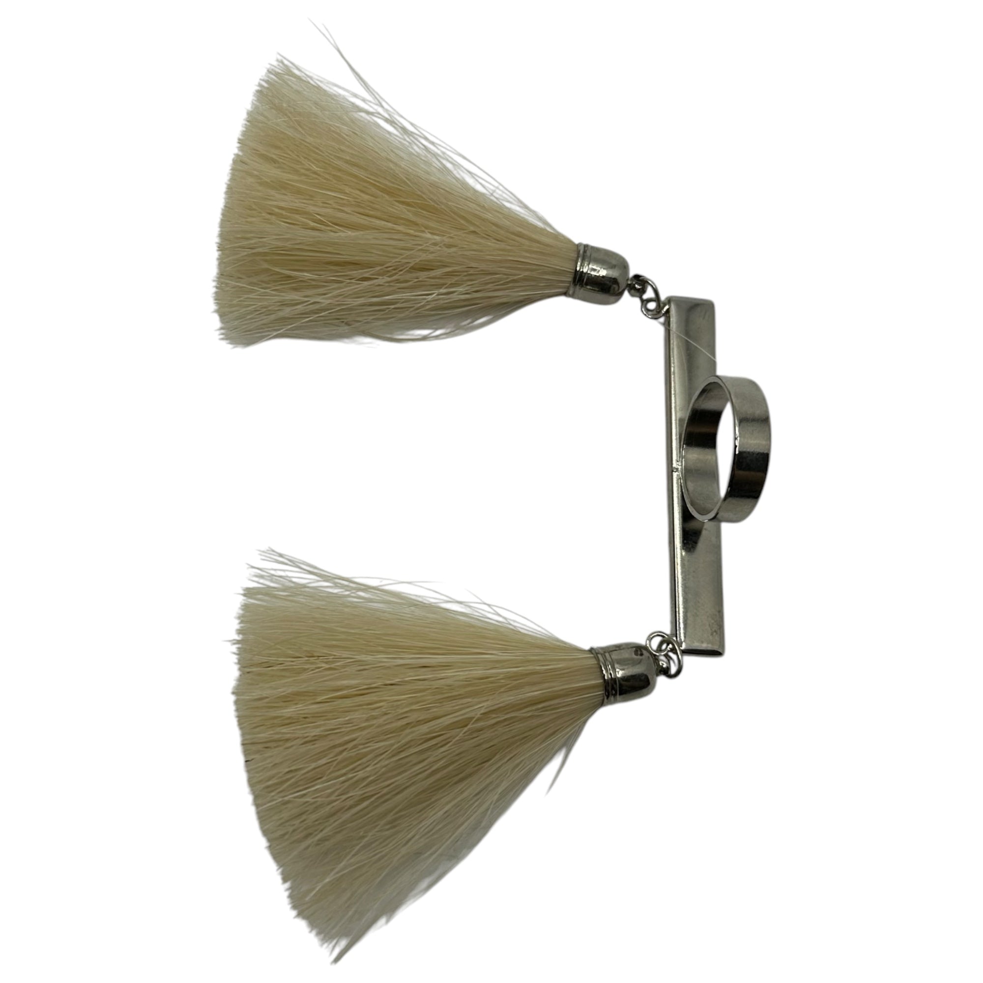 TOGA VIRILIS(トーガビリリース) Horsehair & Metal Scarf Ring ホースヘアー & メタル スカーフ リング TV11-AK360 アイボリー×レッド 箱付