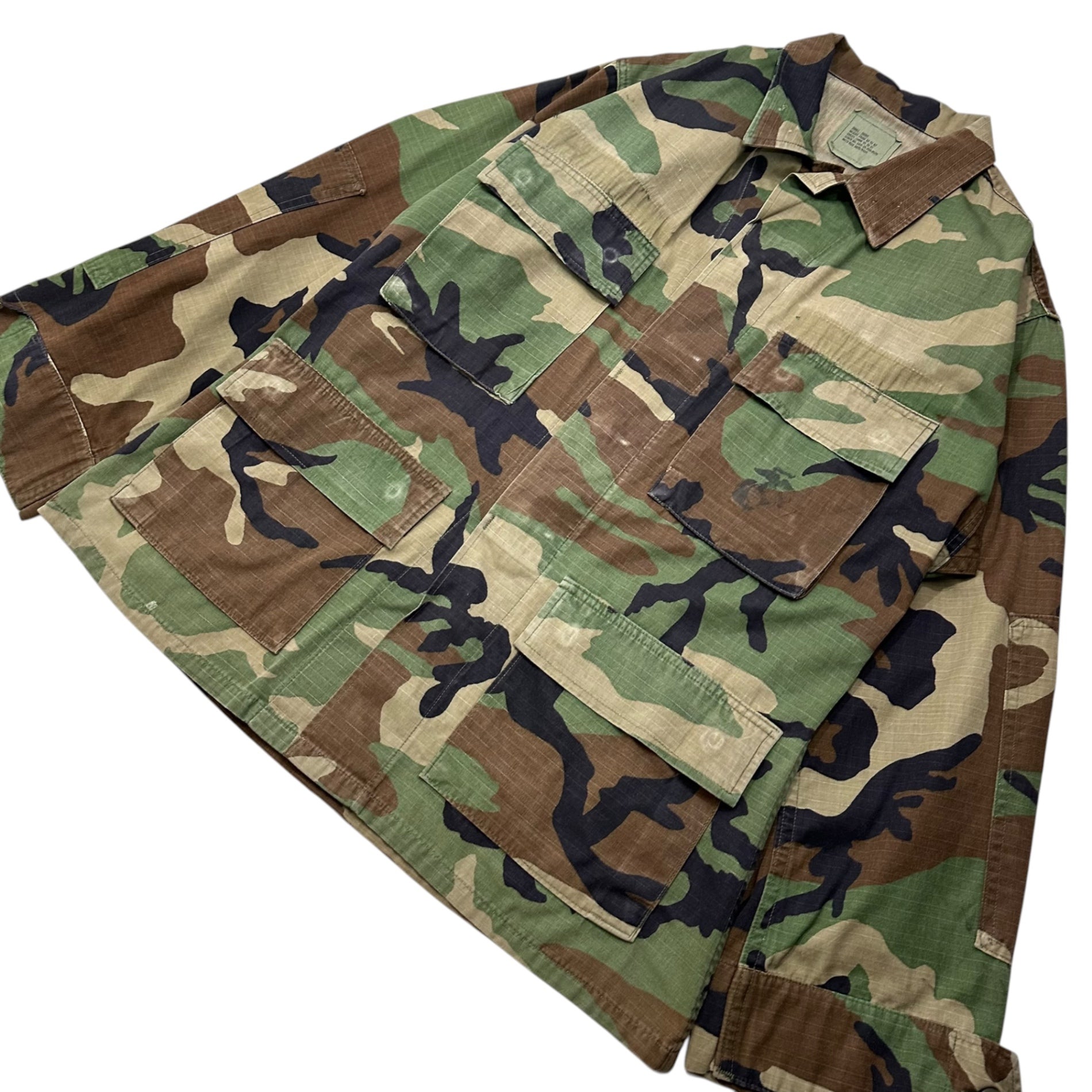 VINTAGE REMAKE(ヴィンテージリメイク) 00's KING AMBYR Remake US ARMY BDU Shirt キング アンバー リメイク アメリカ軍 シャツ 8415-01-390-8539 SMALL SHORT カーキ 2001年製造品 リメイク作品