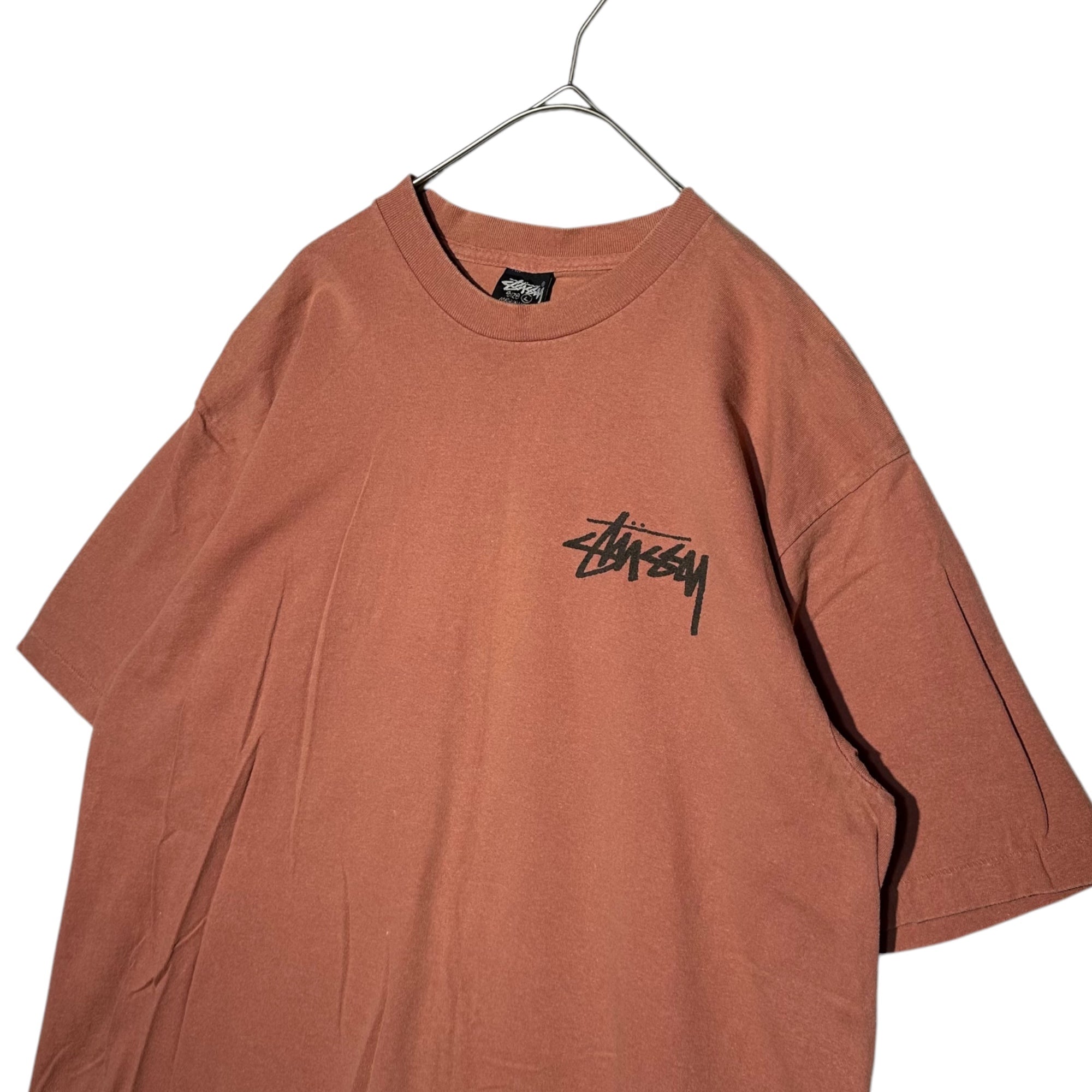 STUSSY(ステューシー) 80's Dragon Logo Print Vintage T-Shirt ドラゴン ロゴ プリント Tシャツ L オレンジ 80年代 黒タグ 半袖 龍