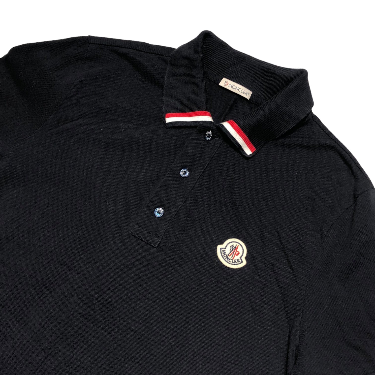 MONCLER(モンクレール) 23SS One point icon logo emblem polo shirt ワンポイント アイコン ロゴ ワッペン ポロシャツ I10918A00015 S ネイビー 鹿の子