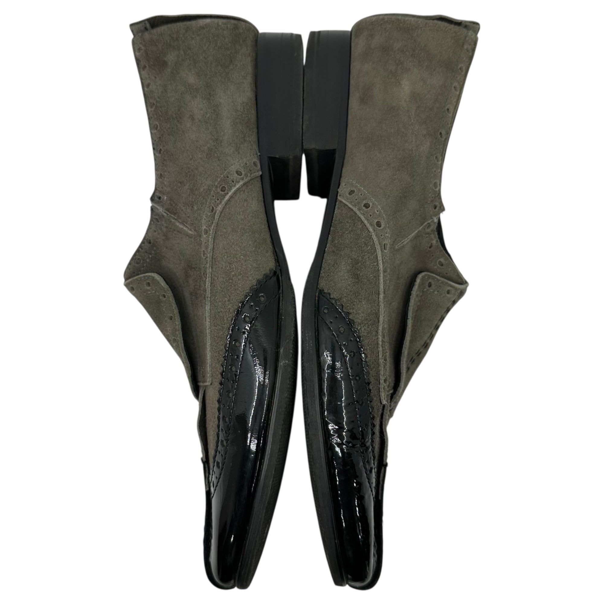 tricot COMME des GARCONS(トリココムデギャルソン) Medallion Side-Gore Patent Suede Shoes メダリオン サイドゴア パテント スウェード シューズ 25cm ブラック×ブラック レザー