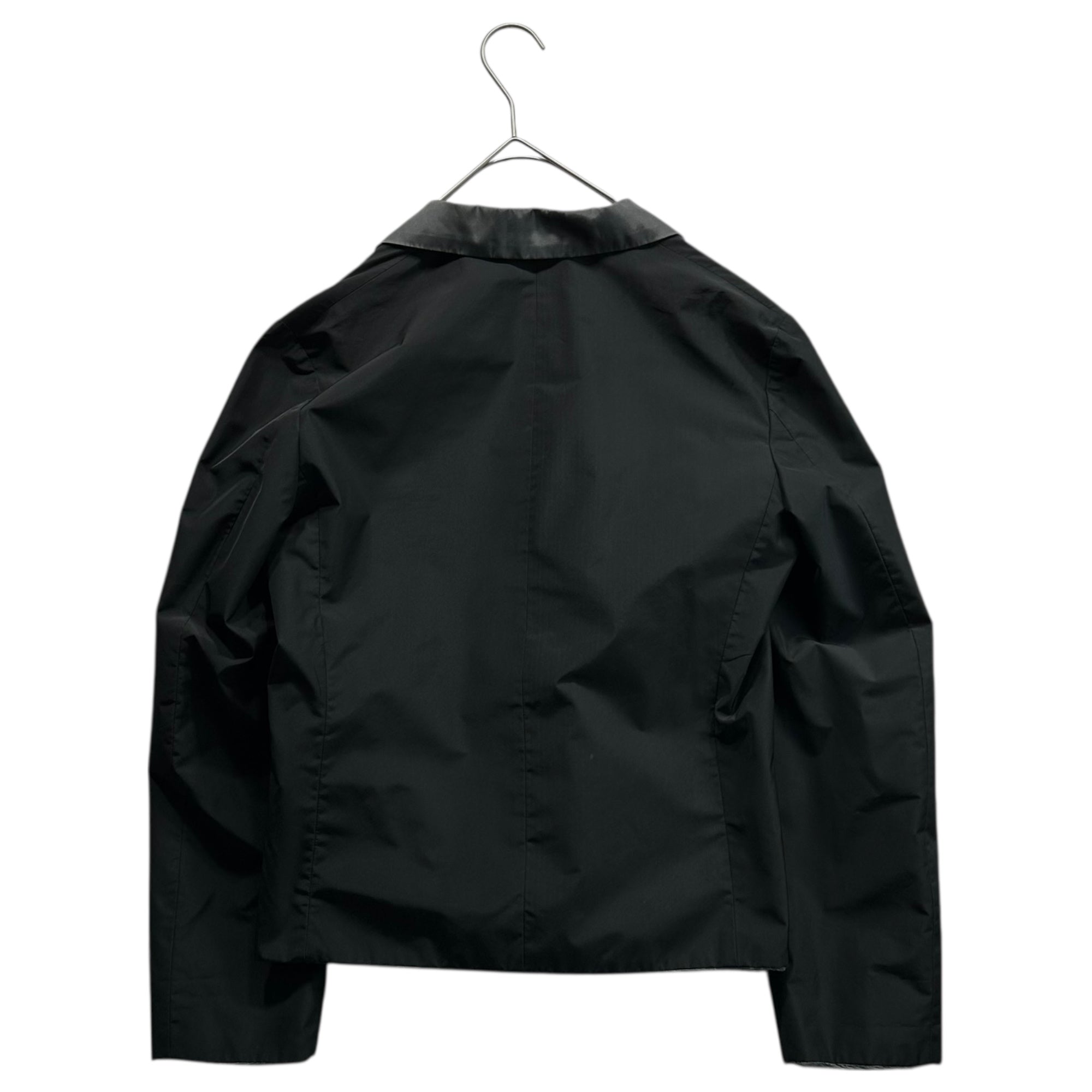 tricot COMME des GARCONS(トリココムデギャルソン) 99SS Big Collar Short Length Polyester Jacket ビッグカラー ショートレングス ポリエステル ジャケット TJ-100040 FREE ブラック AD1998