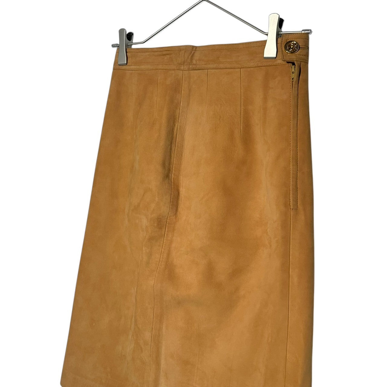 LOEWE(ロエベ) 90's Nubuck leather knee-length skirt ヌバック レザー ひざ丈 スカート 38(M程度) ブラウン