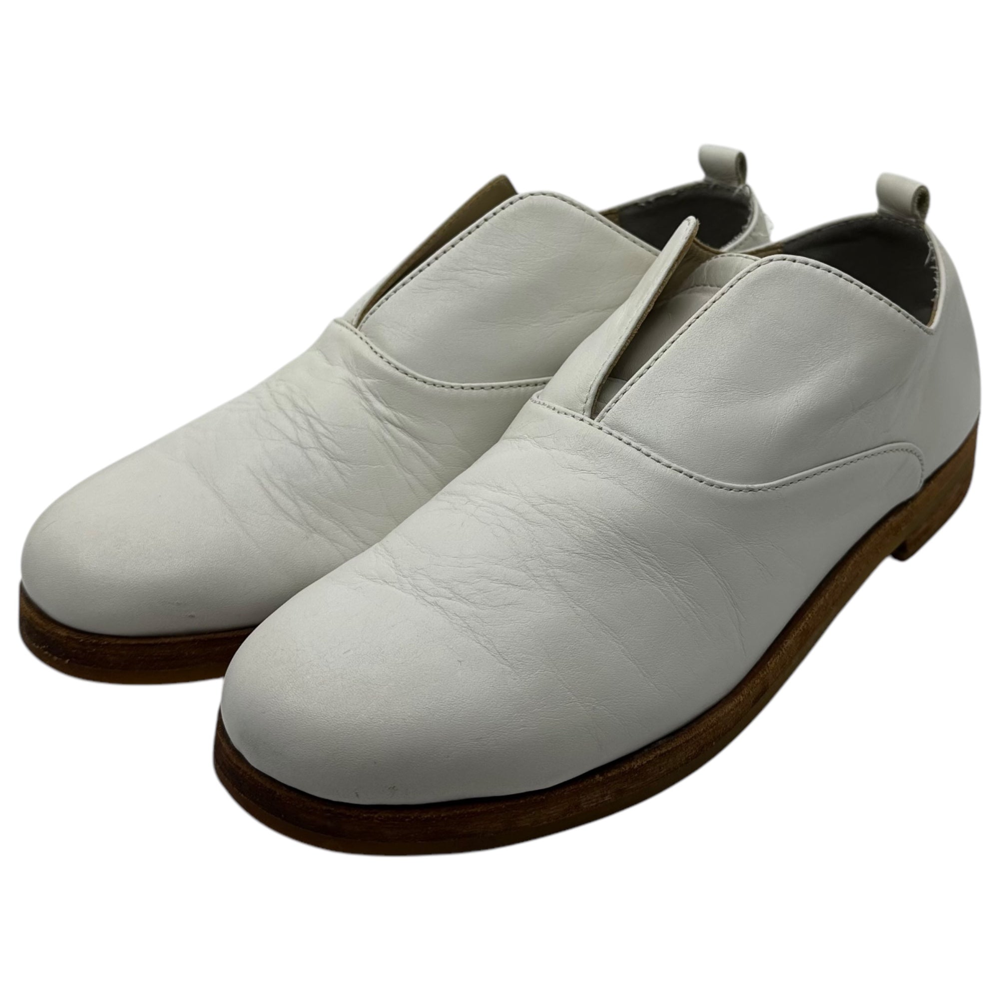 CABANE de zucca(カバンドズッカ) TYPE ZU61-CZ62 Shoelace-less leather shoes シューレース レス レザー シューズ 革靴 スリッポン ZU61-CZ62 S(24.5~25cm程度) ホワイト