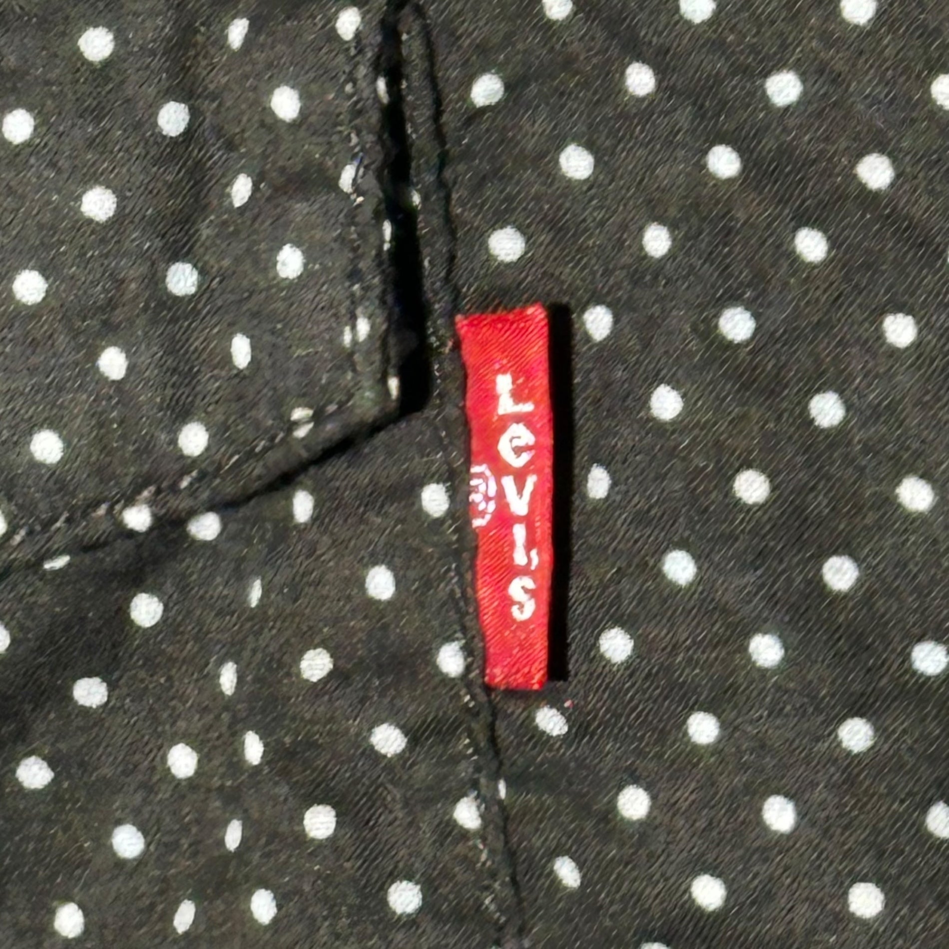 Levi's® Lefty Jean by Takahiro Kuraishi(リーバイス レフティージーン) Side slit dot pattern collarless shirt サイドスリット ドット柄 ノーカラーシャツ LPCL06-101S M ブラウン×ホワイト 宮下貴裕×倉石一樹 コラボアイテム