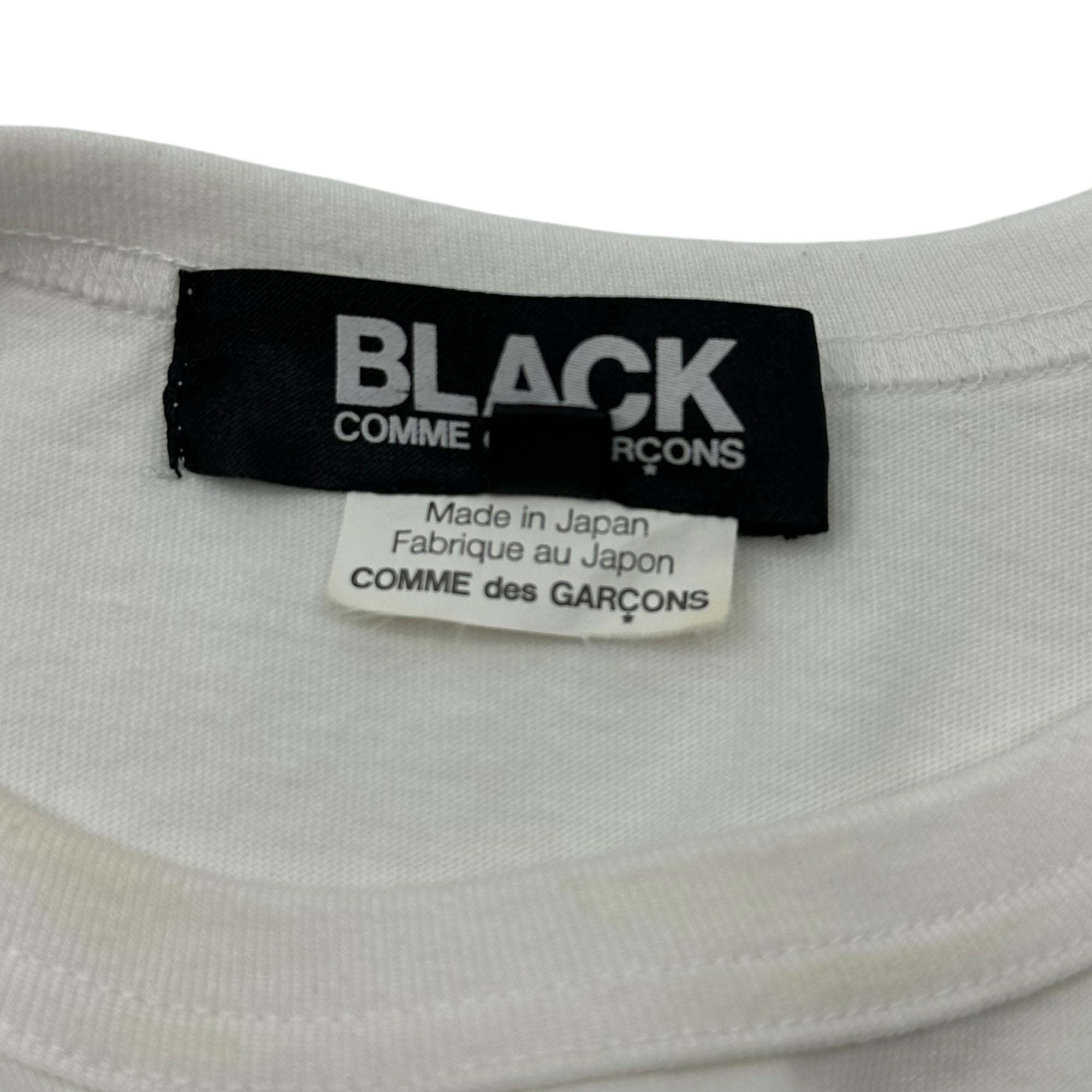 BLACK COMME des GARCONS(ブラックコムデギャルソン) Graphic S/S T-Shirt グラフィック 半袖 Tシャツ 1H-T010 S ホワイト×ブラック AD2011