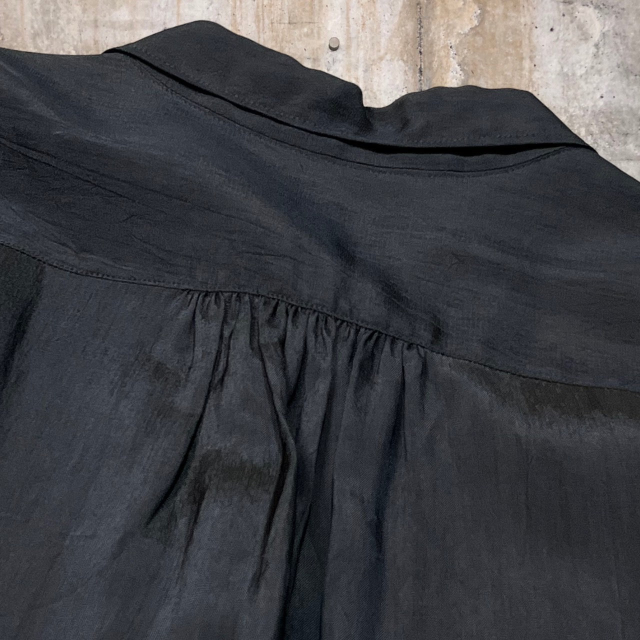 COMME des GARCONS HOMME(コムデギャルソンオム) 80's wide silhouette rayon shirt/ワイドシルエットレーヨンシャツ/80年代/ヴィンテージ HB-050500 FREE ブラック 川久保玲本人期