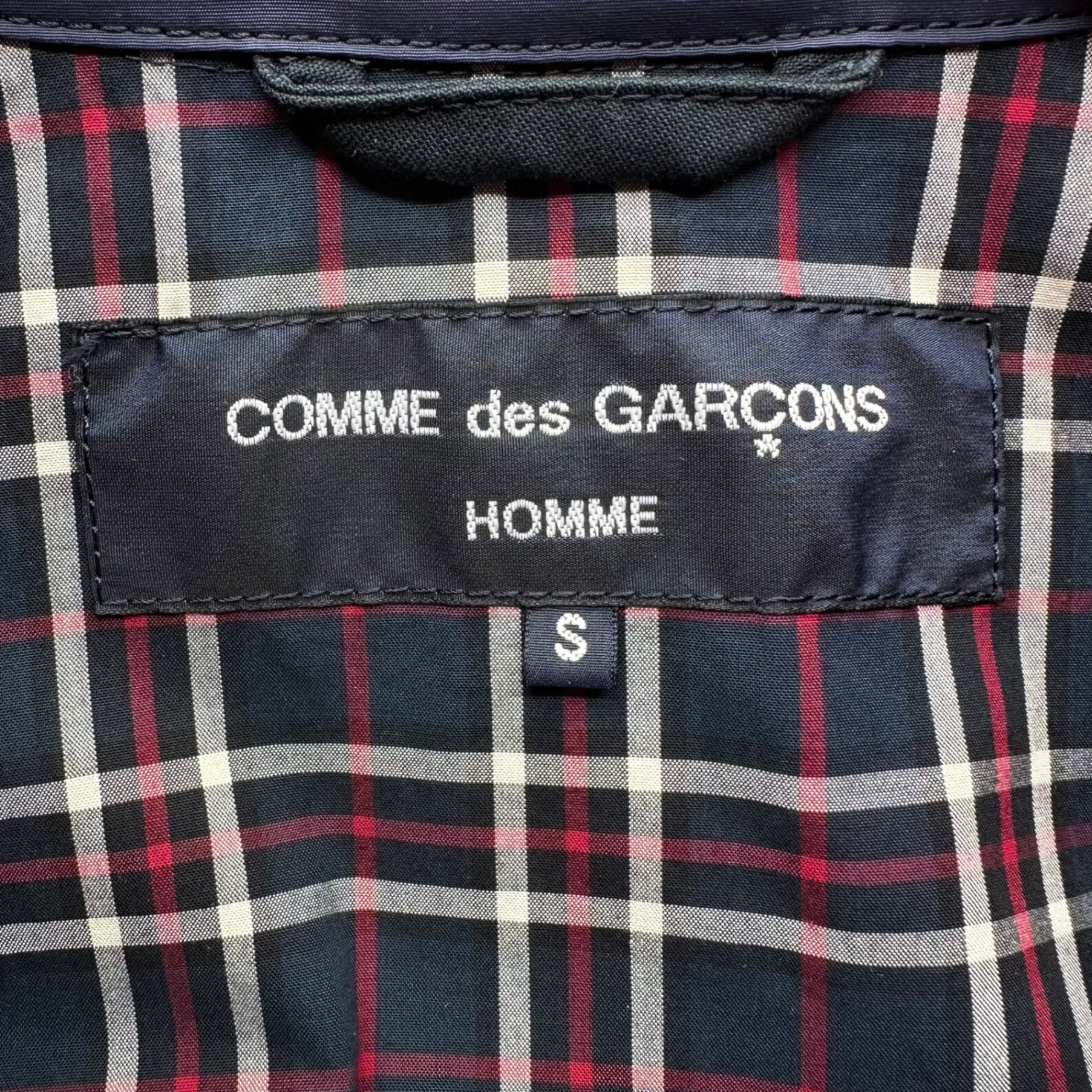 COMME des GARCONS HOMME(コムデギャルソンオム) 19SS Check lining nylon coach jacket チェック ライニング ナイロン コーチ ジャケット HE-J021 S ネイビー AD2019