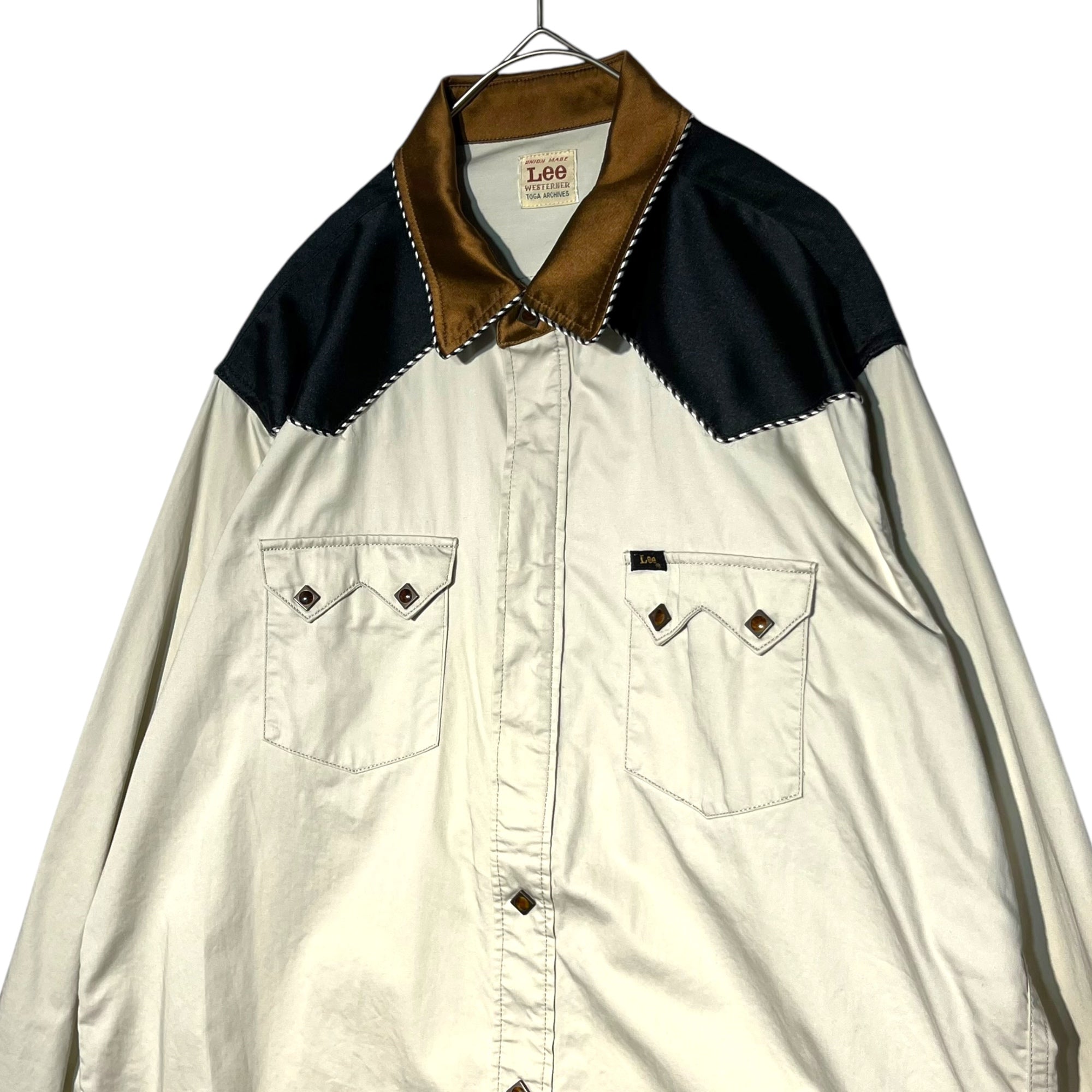 TOGA ARCHIVES×LEE(リー×トーガアーカイブス) 19AW Western shirt ウエスタン シャツ TP92-FJ503 L ベージュ×ブラック コラボ