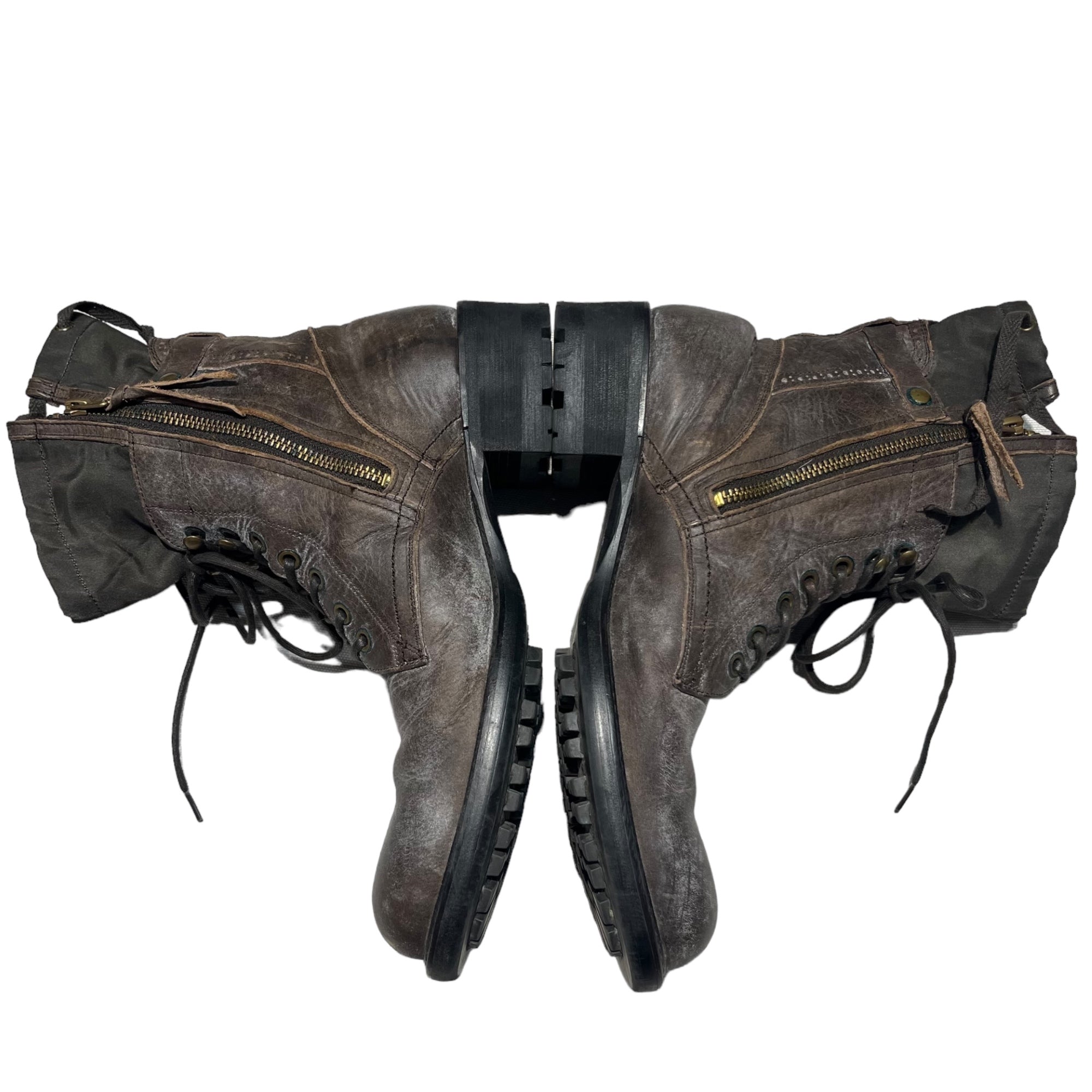 alfredoBANNISTER(アルフレッドバニスター) サイドジップレースアップブーツ 39(24.5~25.0cm程度) ブラウン