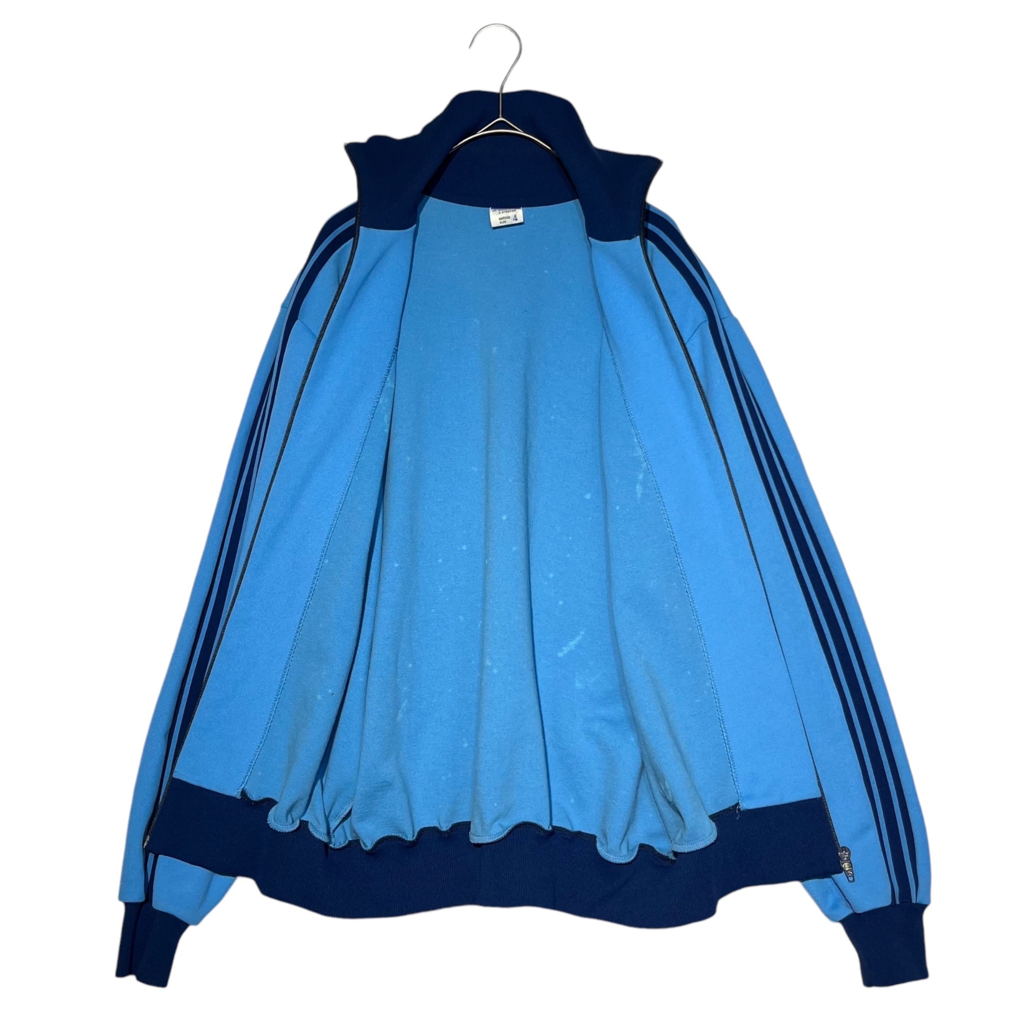 adidas(アディダス) 70's W.GERMANY TRACK JACKET 70年代 西ドイツ製 トラックジャケット ADS-3F 4(S-M程度) スカイブルー×ネイビー 70年代 デサント製 ジャージ ロゴ ヴィンテージ