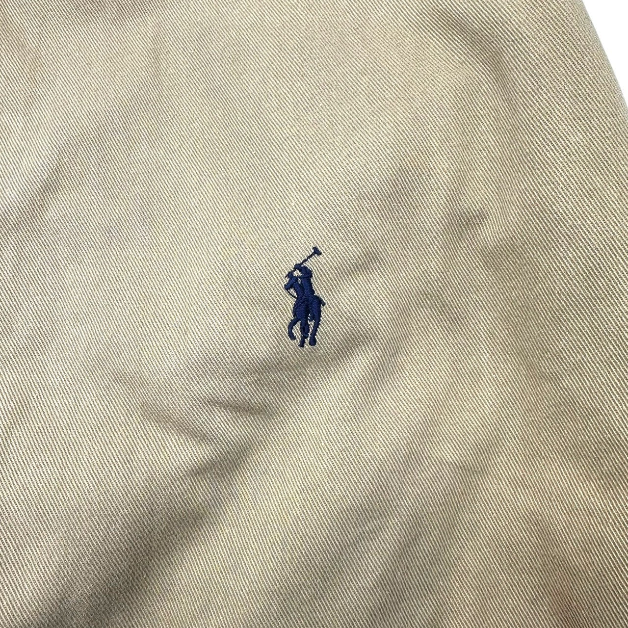 POLO RALPH LAUREN(ポロラルフローレン) 90's One-pointed Logo Zip-up Blouson ワンポイント ロゴ ジップ アップ ブルゾン M ベージュ 90年代 ヴィンテージ 古着 スイングトップ