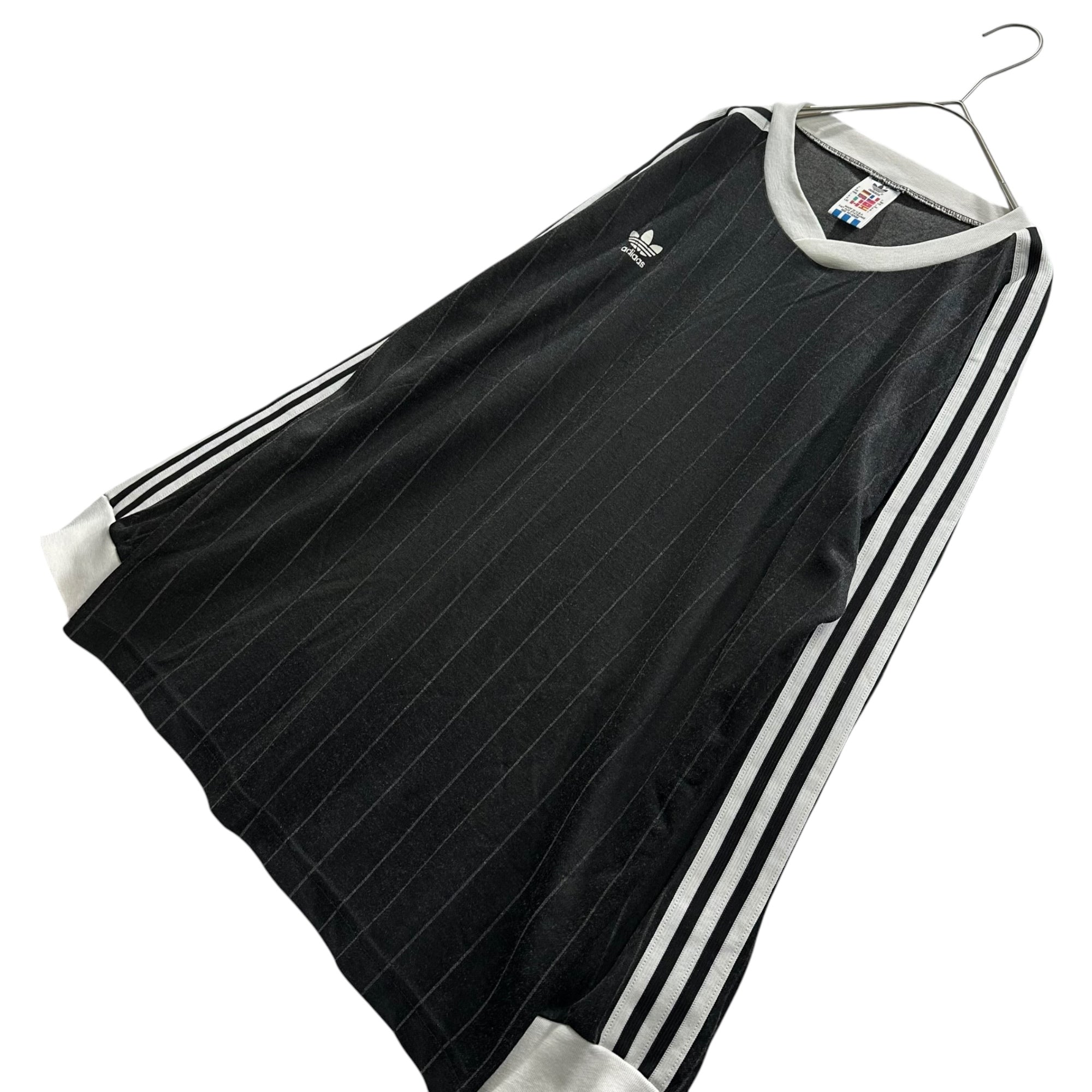 adidas(アディダス) 1980's Three-Line Truck Top 三本ライン トラック トップ カットソー L ブラック×ホワイト MADE IN USA 万国旗タグ 80年代