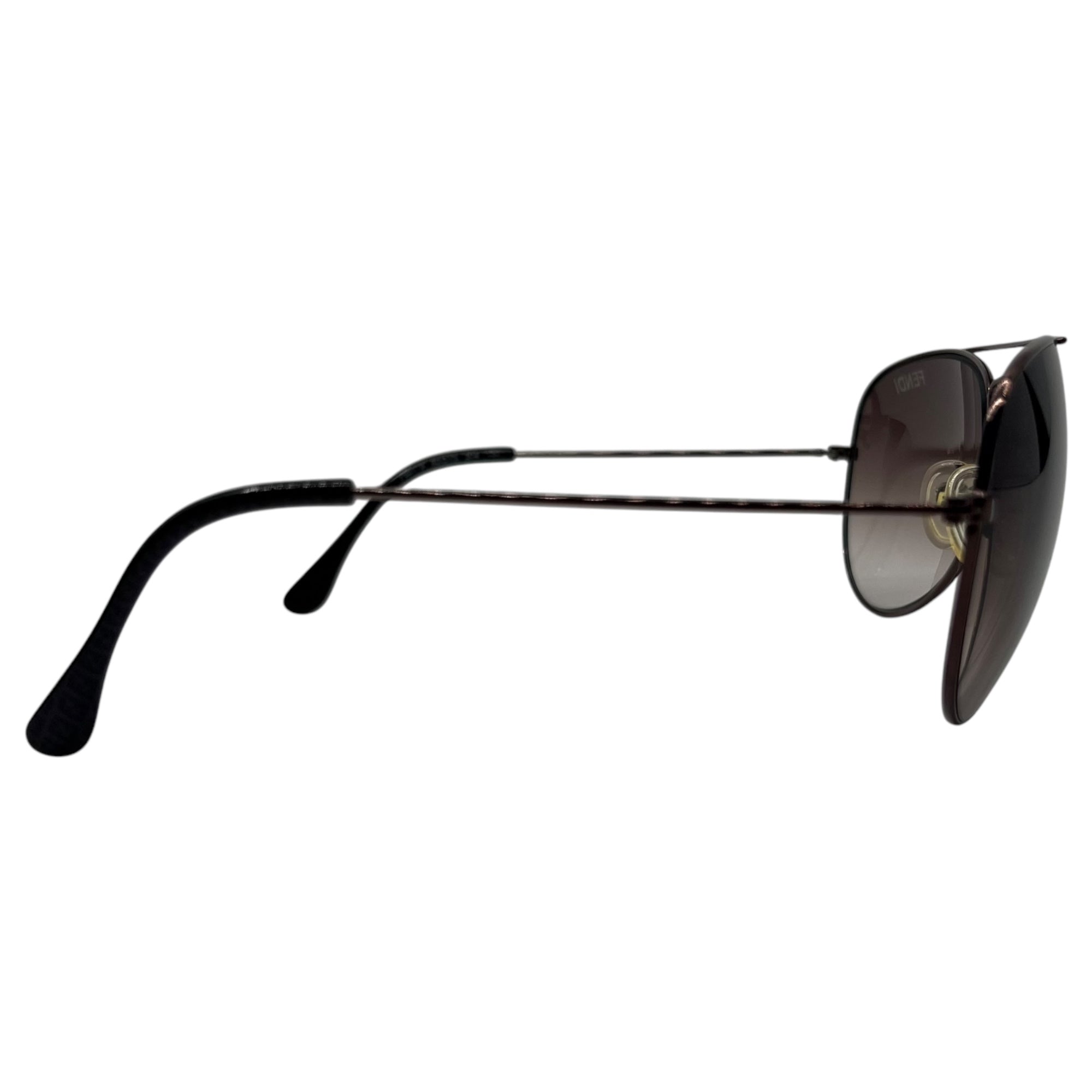 FENDI(フェンディ) Zucca Pattern Modern Teardrop Gradient Brown Smoke Logo Sunglasses ズッカ柄 モダン ティアドロップ グラデーション ブラウン スモーク ロゴ サングラス FS5119 62□13 ゴールド ケース付