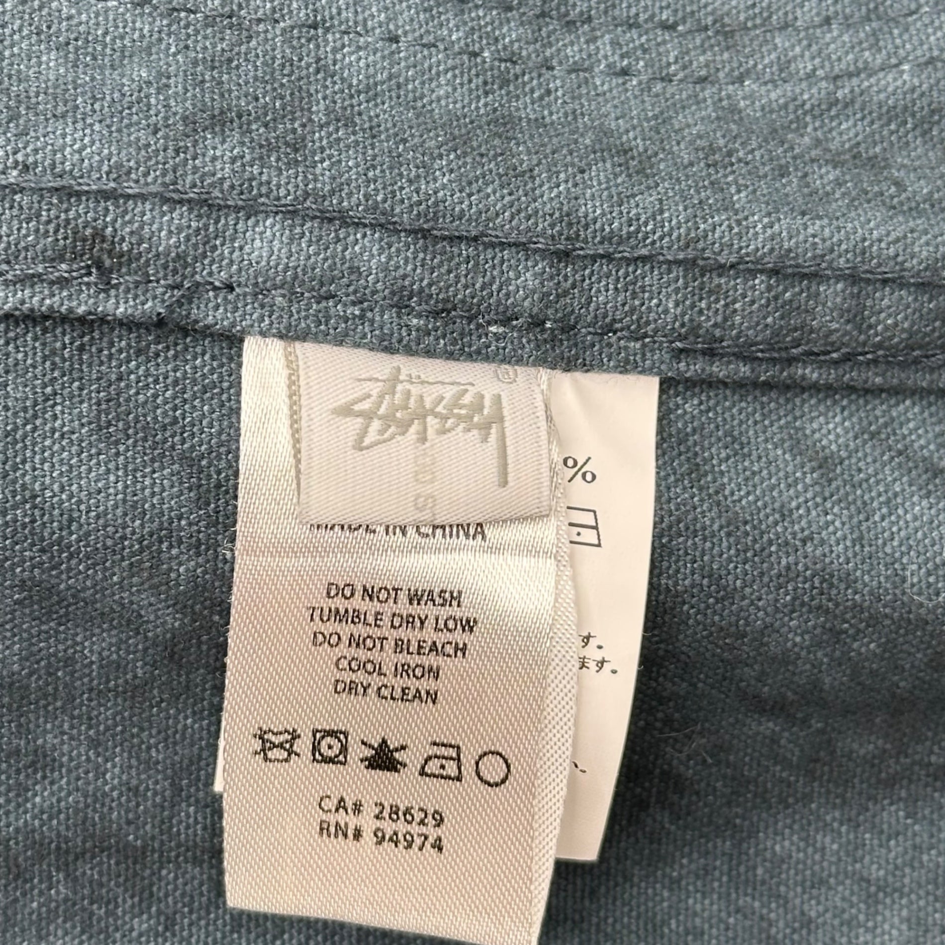 STUSSY(ステューシー) CANVAS DOUBLE BREASTED JACKET キャンバス ダブルブレスト ジャケット L ネイビー タイダイ WORKGEAR ワーク