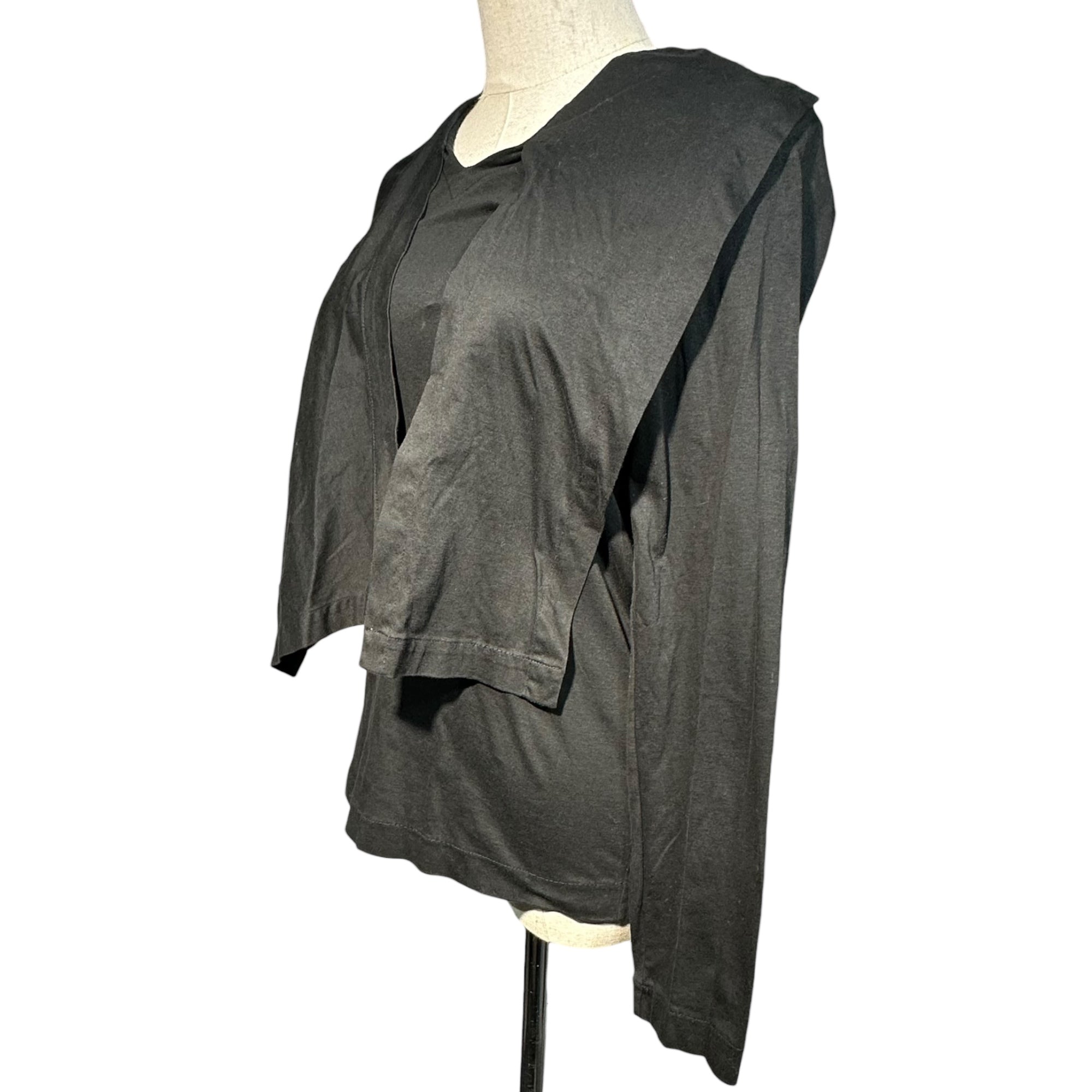 tricot COMME des GARCONS(トリココムデギャルソン) 80's Stole Design L/S Cotton Top 80年代 ストール デザイン 長袖 コットン カットソー TT-110360 FREE ブラック AD表記無し 川久保玲 本人期